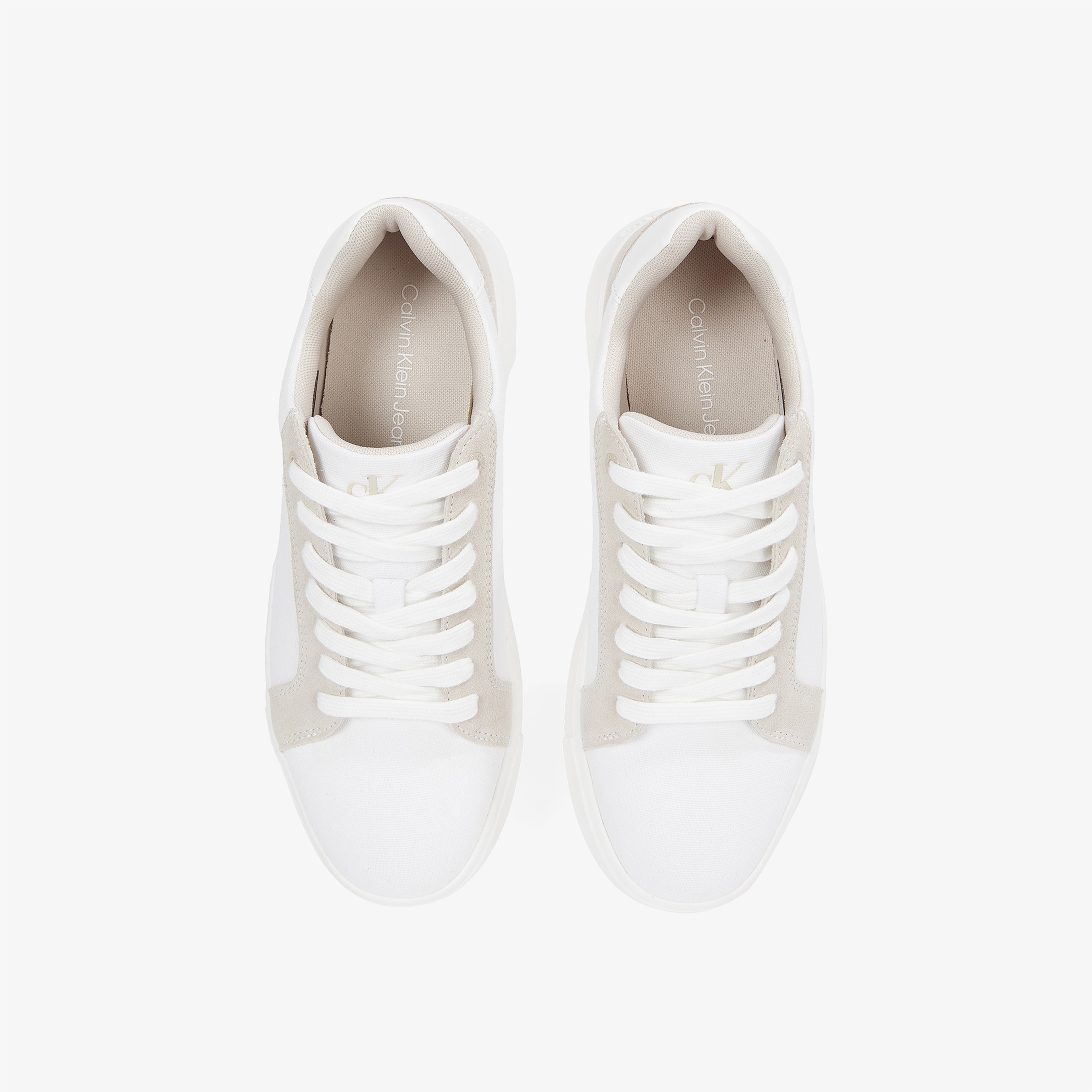 Calvin Klein Chunky Cupsole Canvas Erkek Krem Sneaker