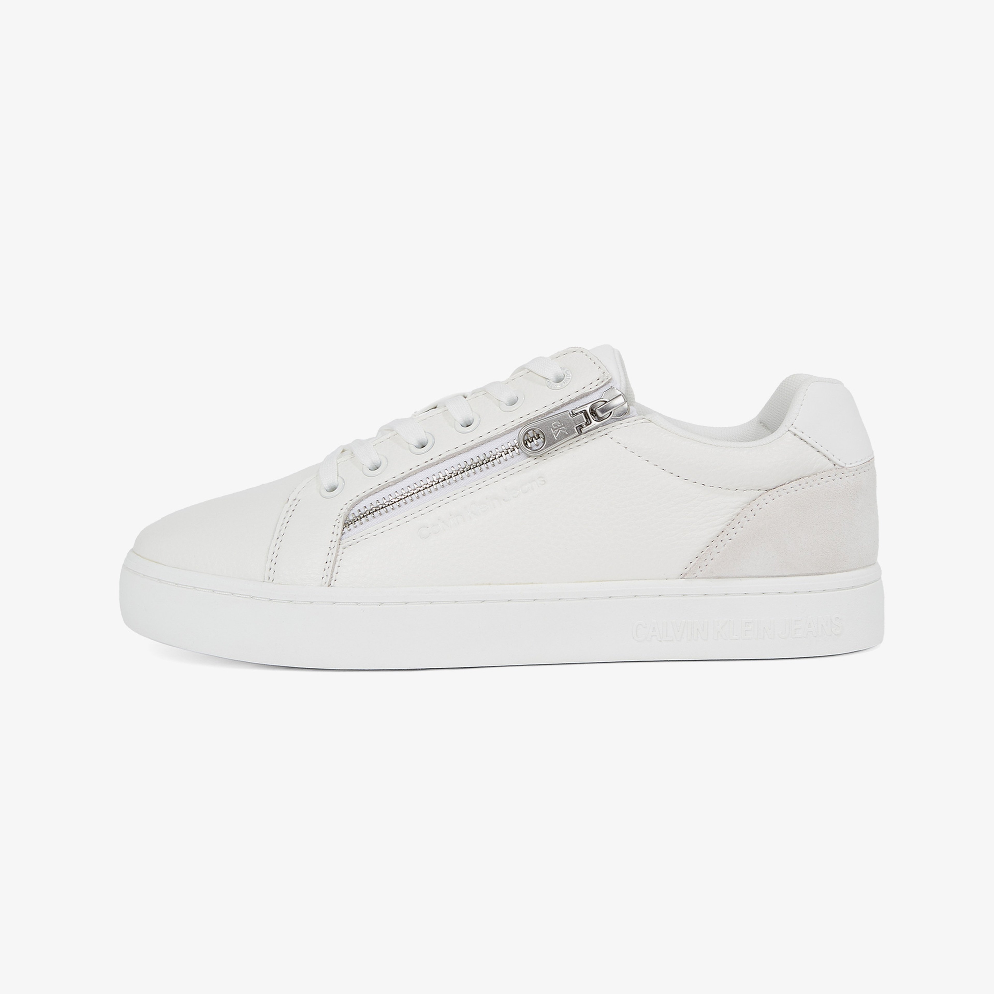 Calvin Klein Classic Cupsole Zip Low Erkek Beyaz Sneaker