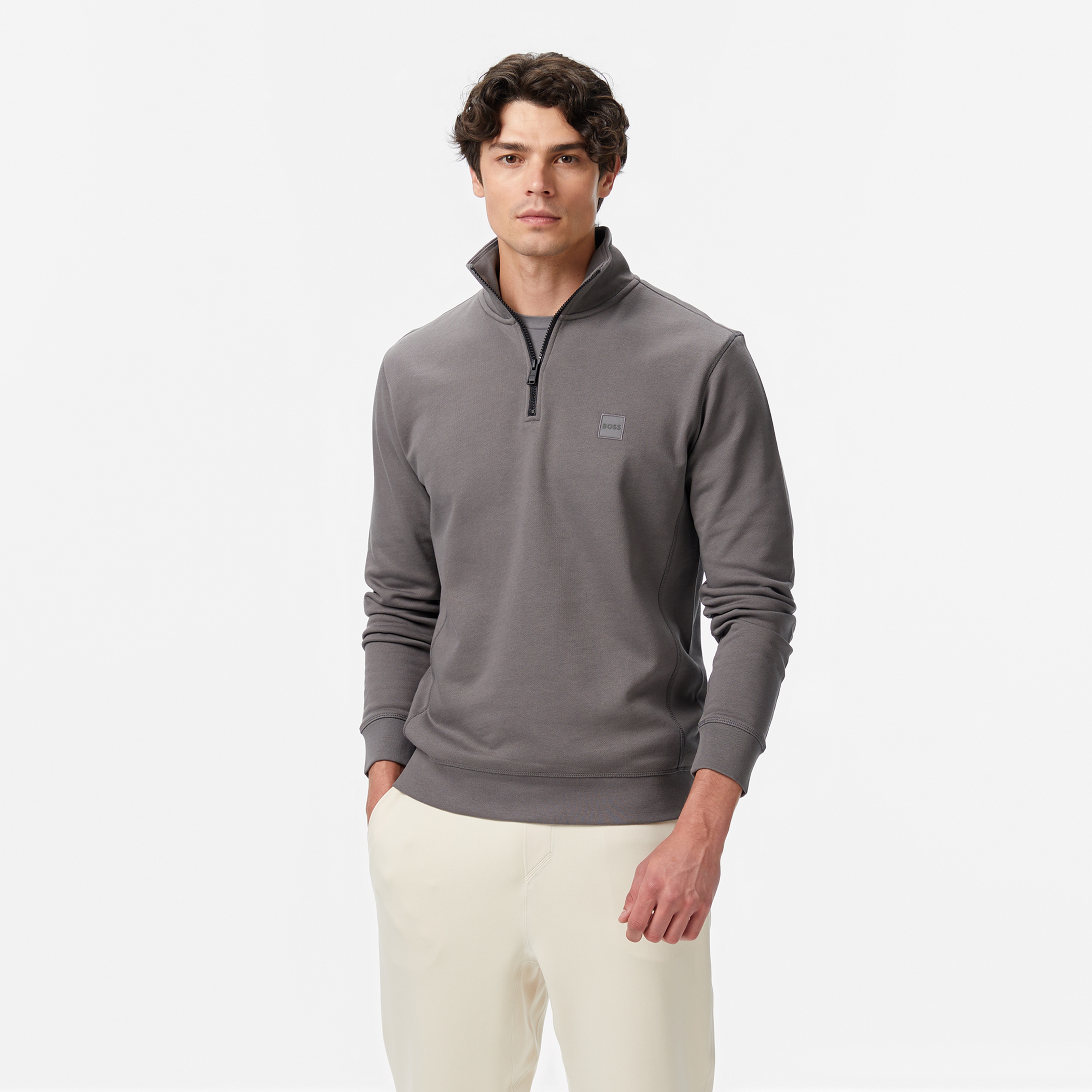 Boss Erkek Gri Sweatshirt