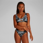 Calvin Klein Desenli Kadın Siyah Bikini Üstü