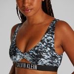 Calvin Klein Desenli Kadın Siyah Bikini Üstü