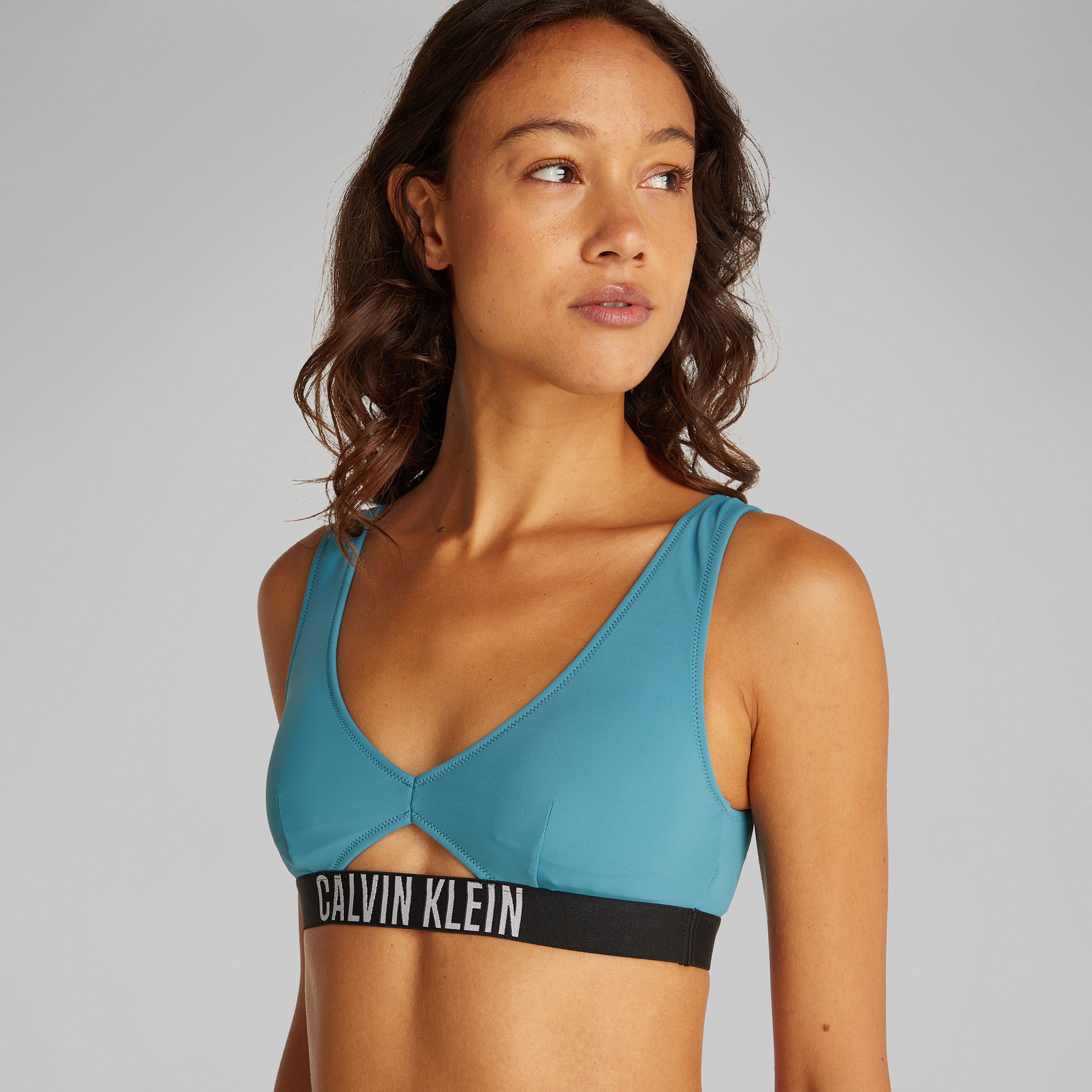 Calvin Klein Kadın Mavi Bikini Üstü