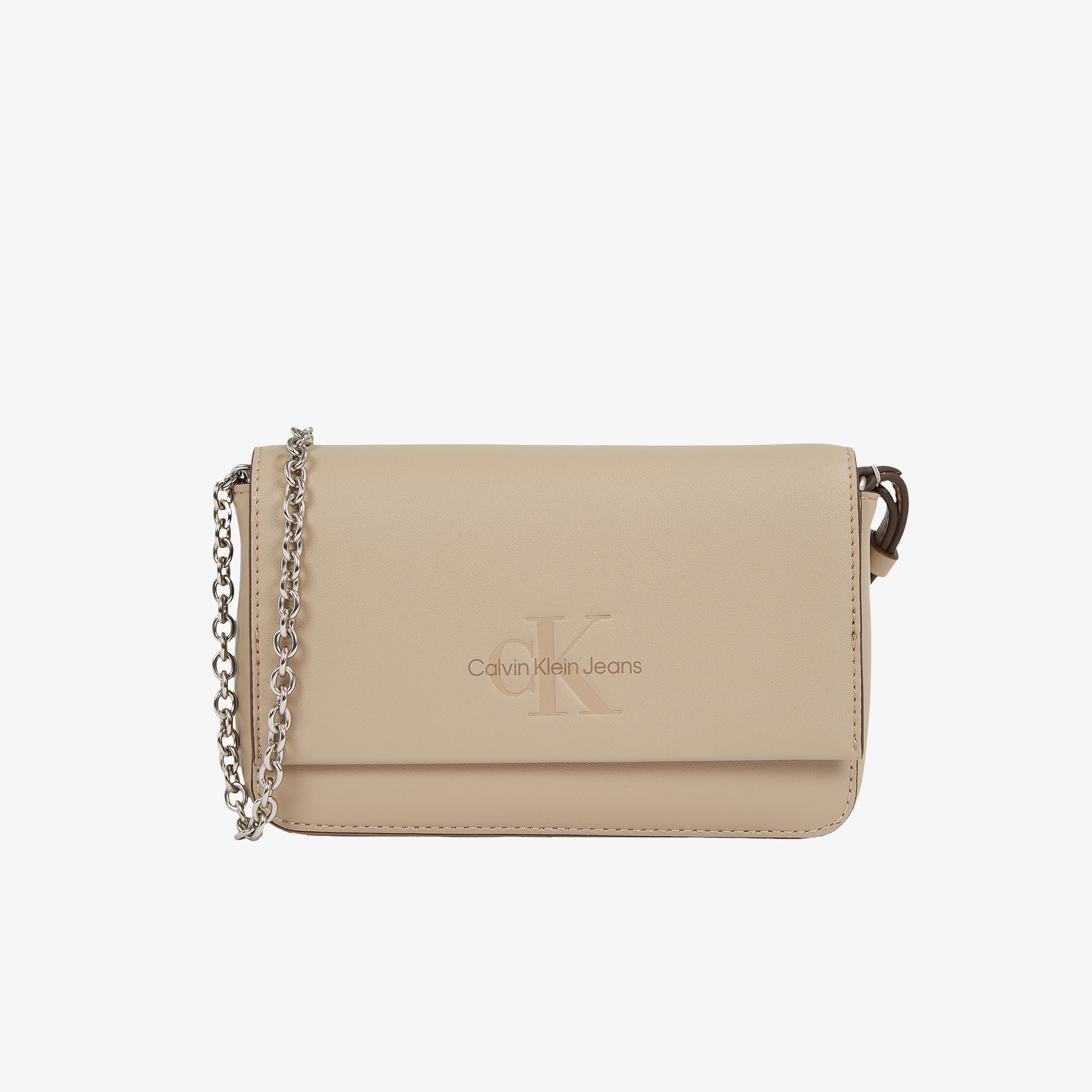 Calvin Klein Sculpted Ew Flap Phone Cb Mono Kadın Bej Çapraz Çanta