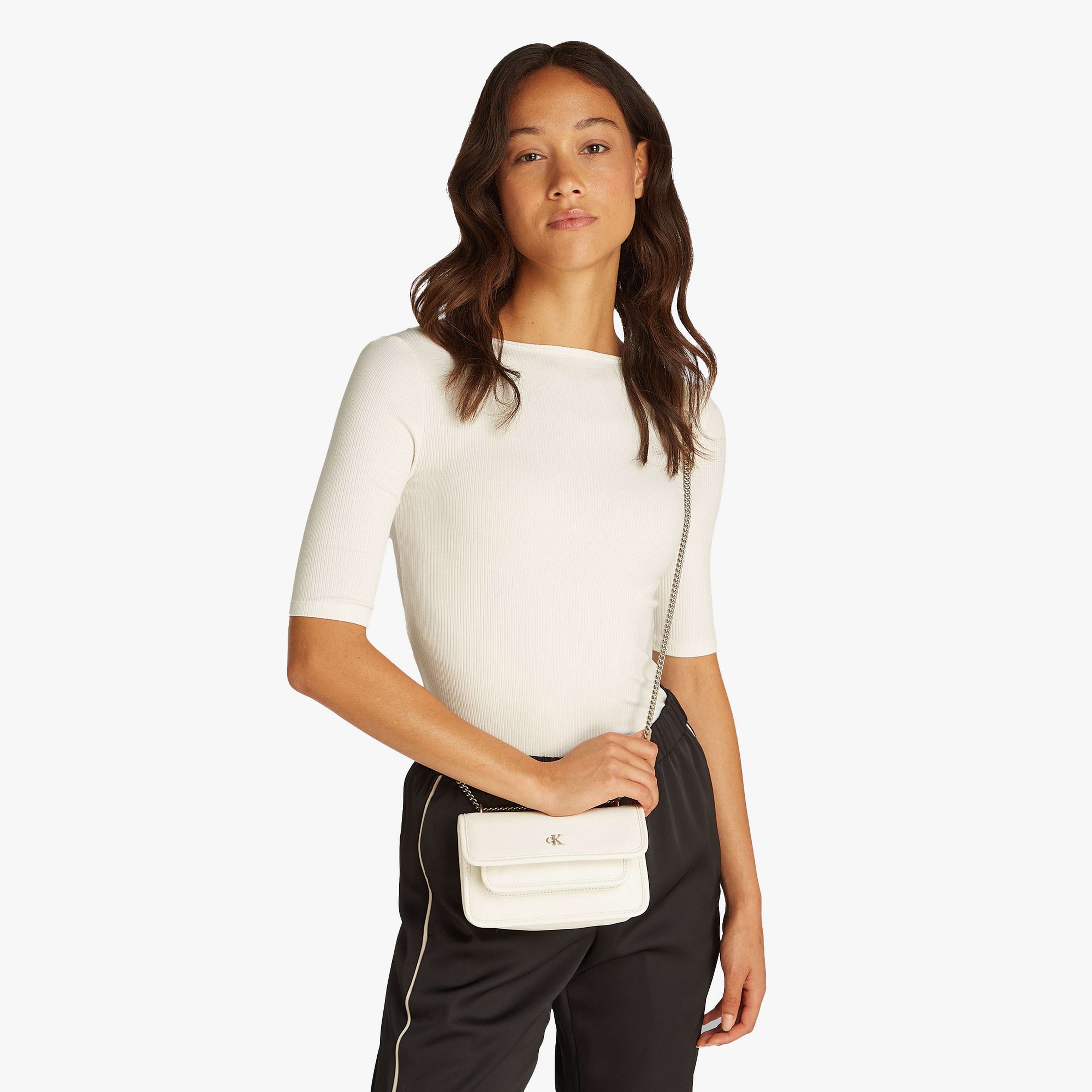 Calvin Klein Chain Kadın Krem El Çantası