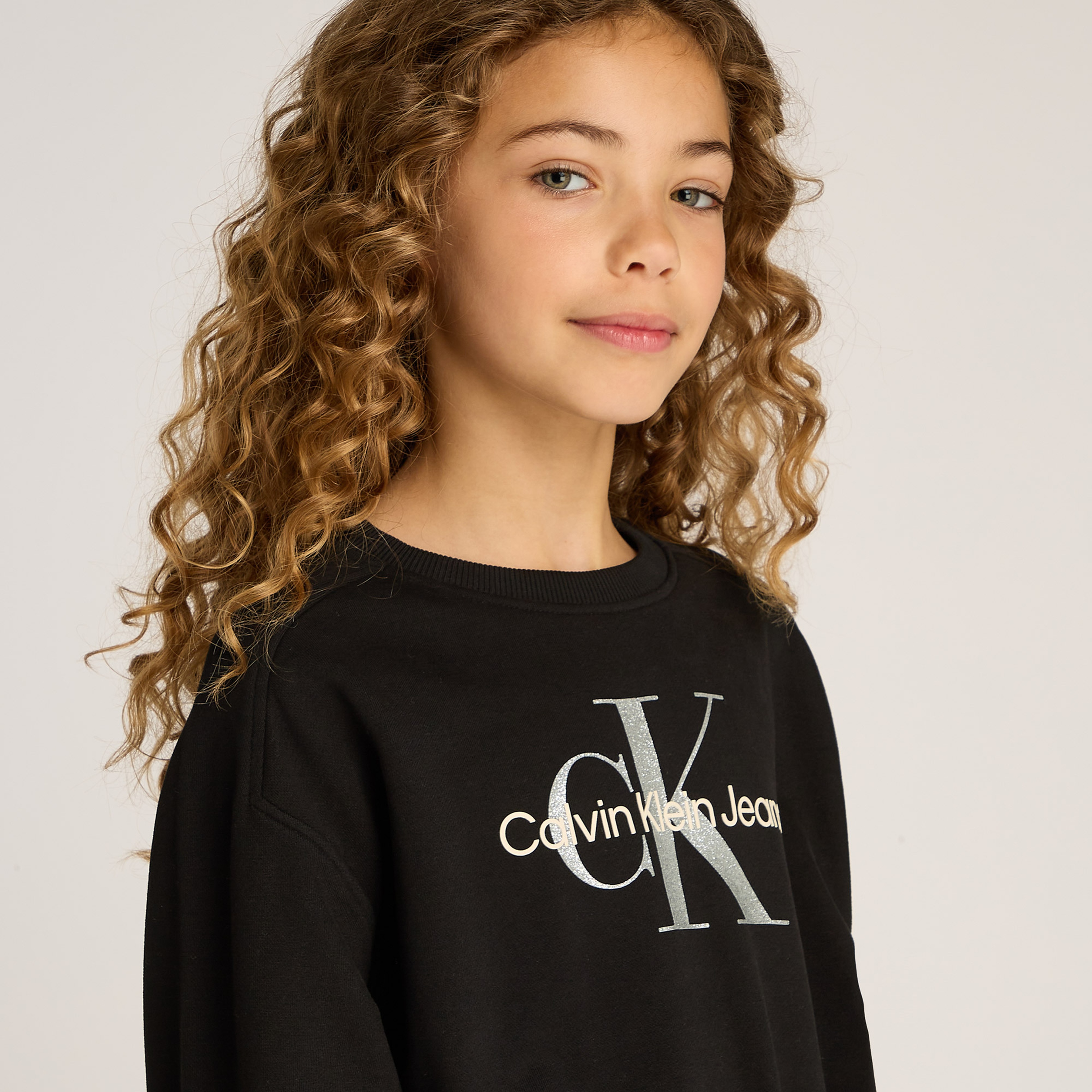 Calvin Klein Glitter Monologo Çocuk Siyah Elbise