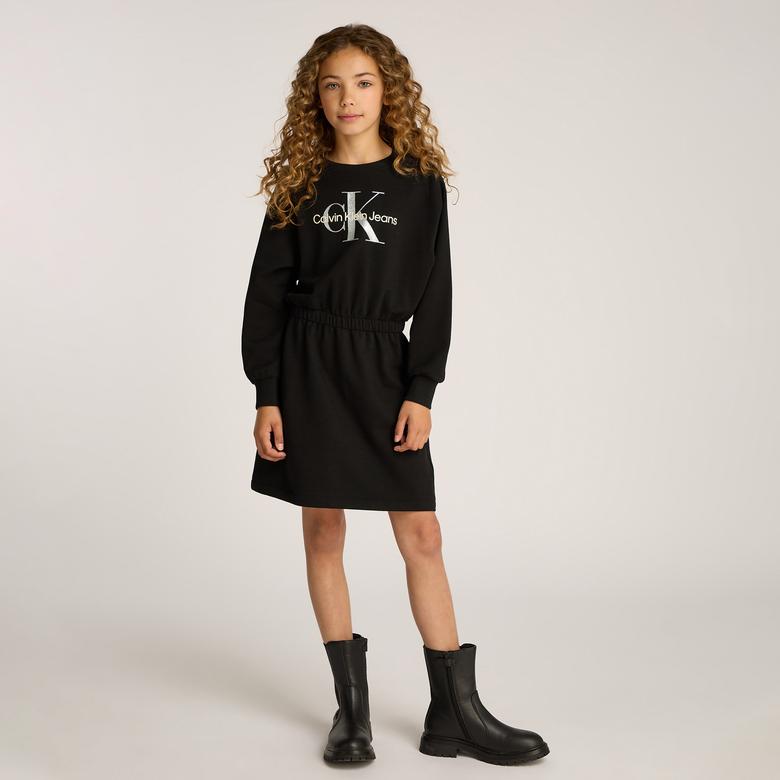 Calvin Klein Glitter Monologo Çocuk Siyah Elbise