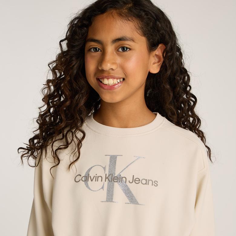 Calvin Klein Glitter Monologo Çocuk Bej Elbise