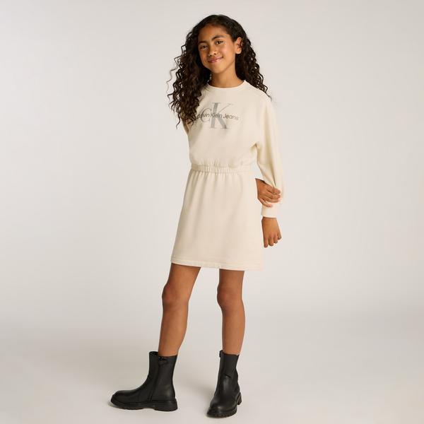 Calvin Klein Glitter Monologo Çocuk Bej Elbise