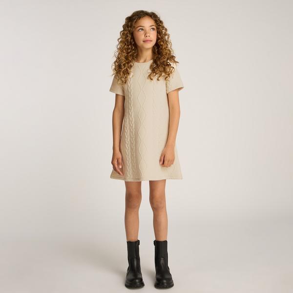 Calvin Klein Flare Cable Çocuk Bej Elbise