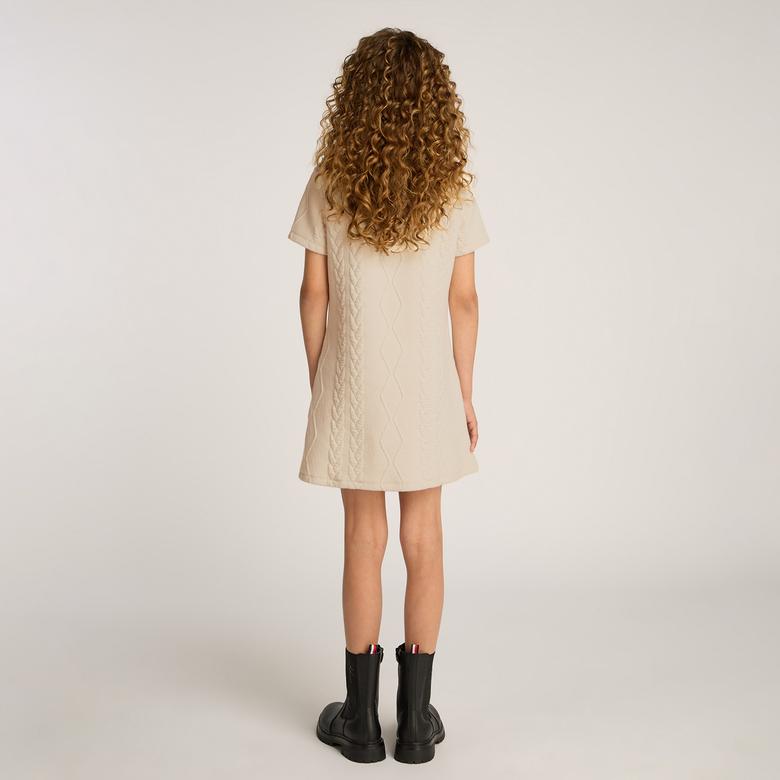 Calvin Klein Flare Cable Çocuk Bej Elbise
