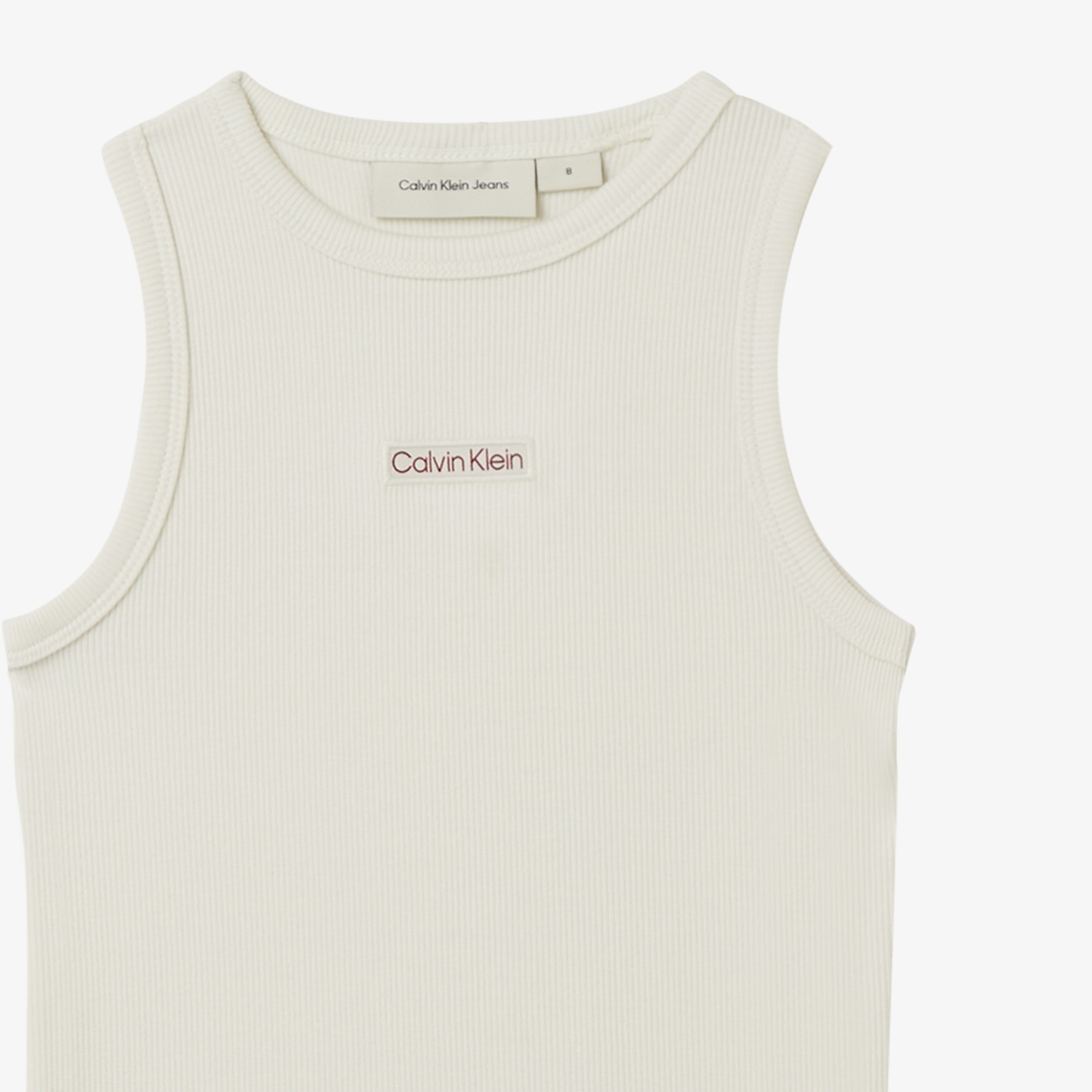 Calvin Klein Sıfır Kollu Çocuk Beyaz Elbise