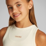 Calvin Klein Sıfır Kollu Çocuk Beyaz Elbise