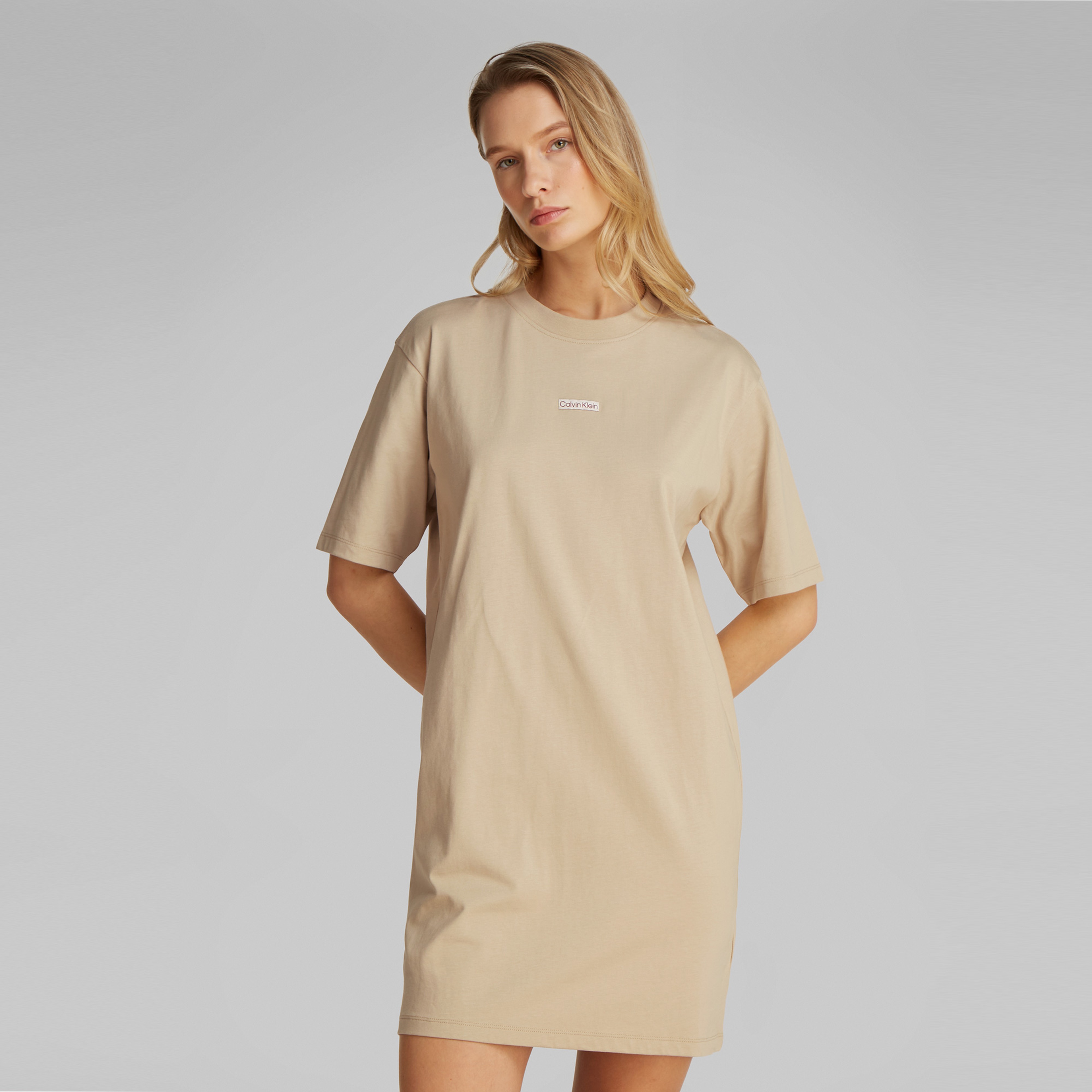 Calvin Klein Placed İnst Kadın Gri Elbise