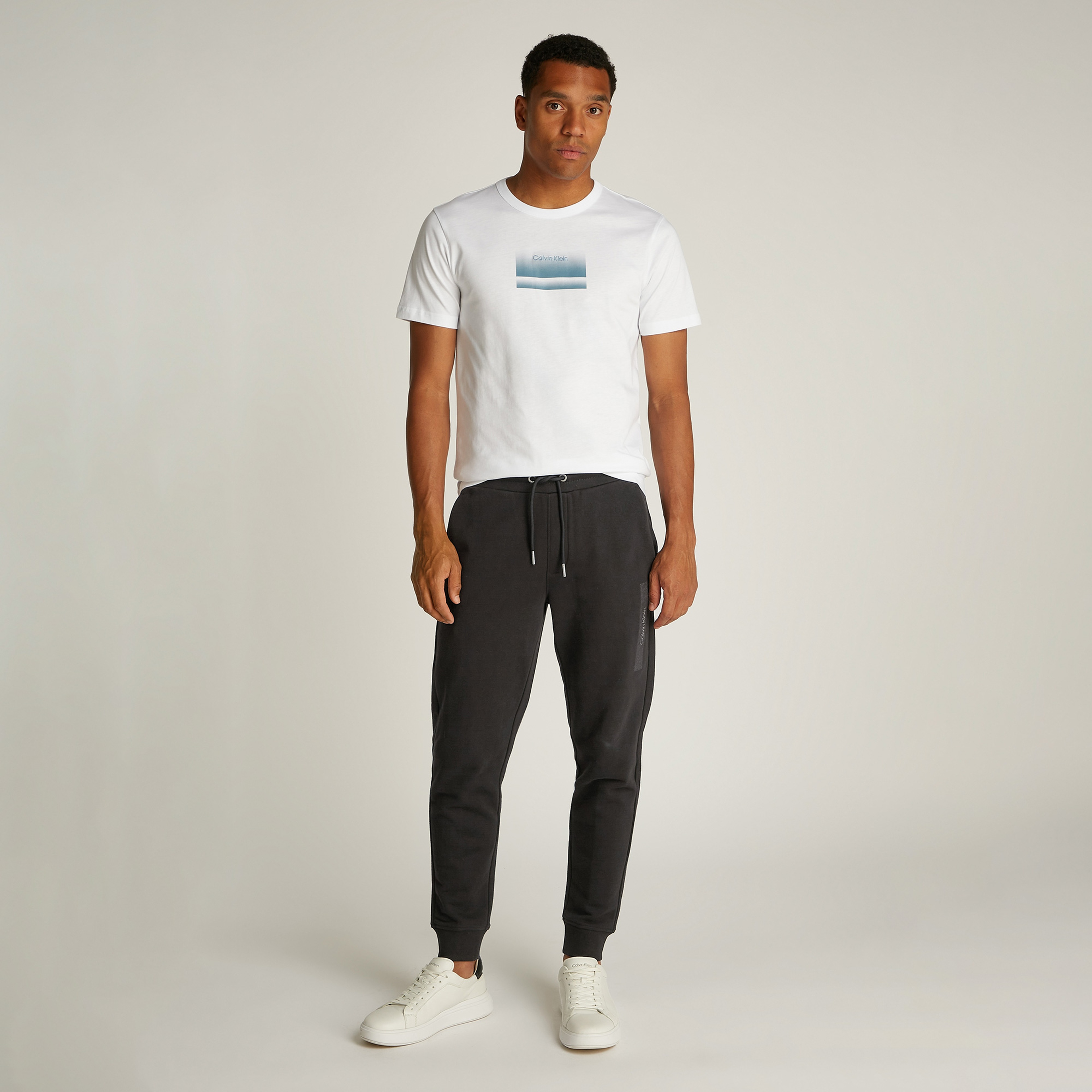 Calvin Klein Structured Embroidery Sweats Erkek Siyah Eşofman Altı