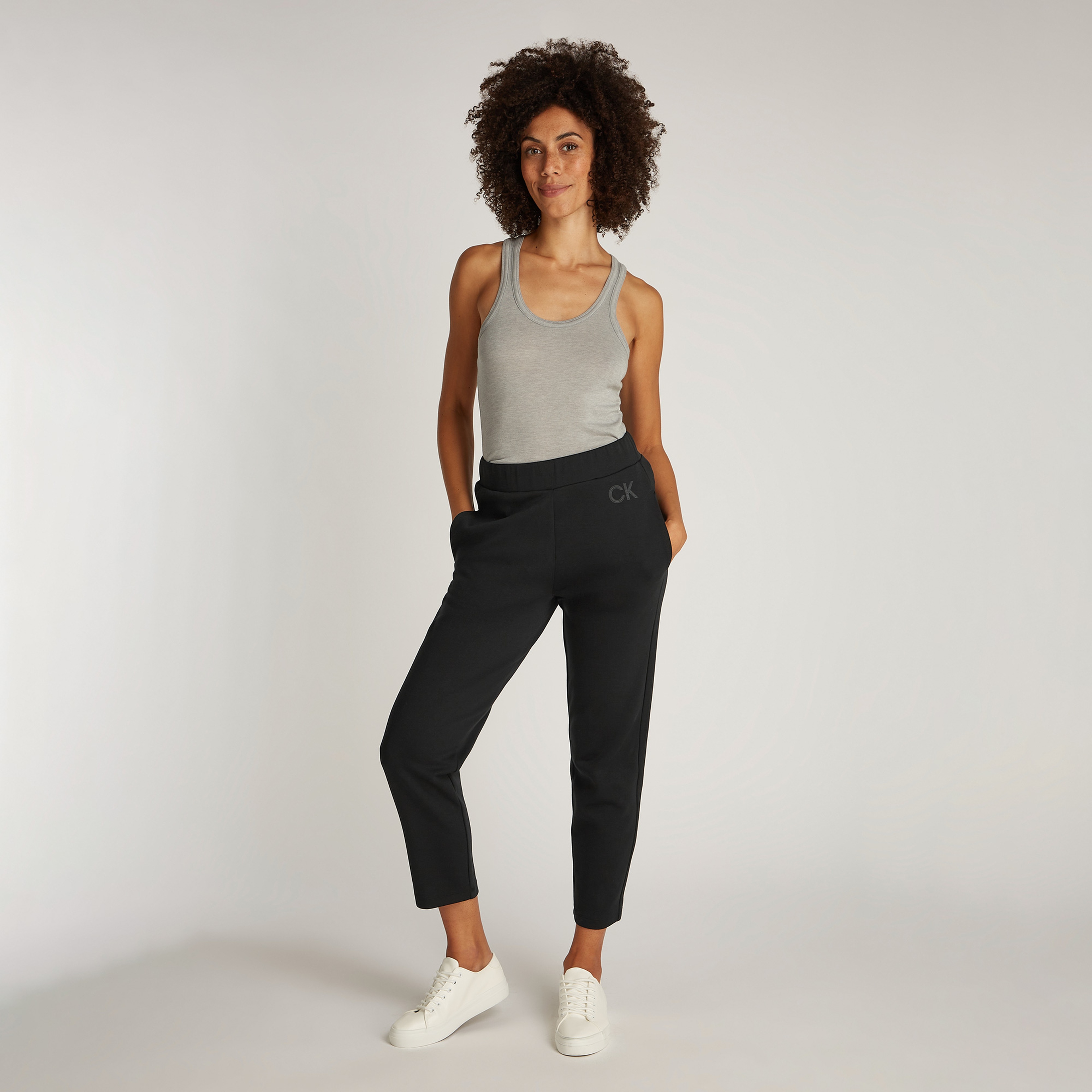 Calvin Klein Satin Tailored Sweat Kadın Siyah Eşofman Altı