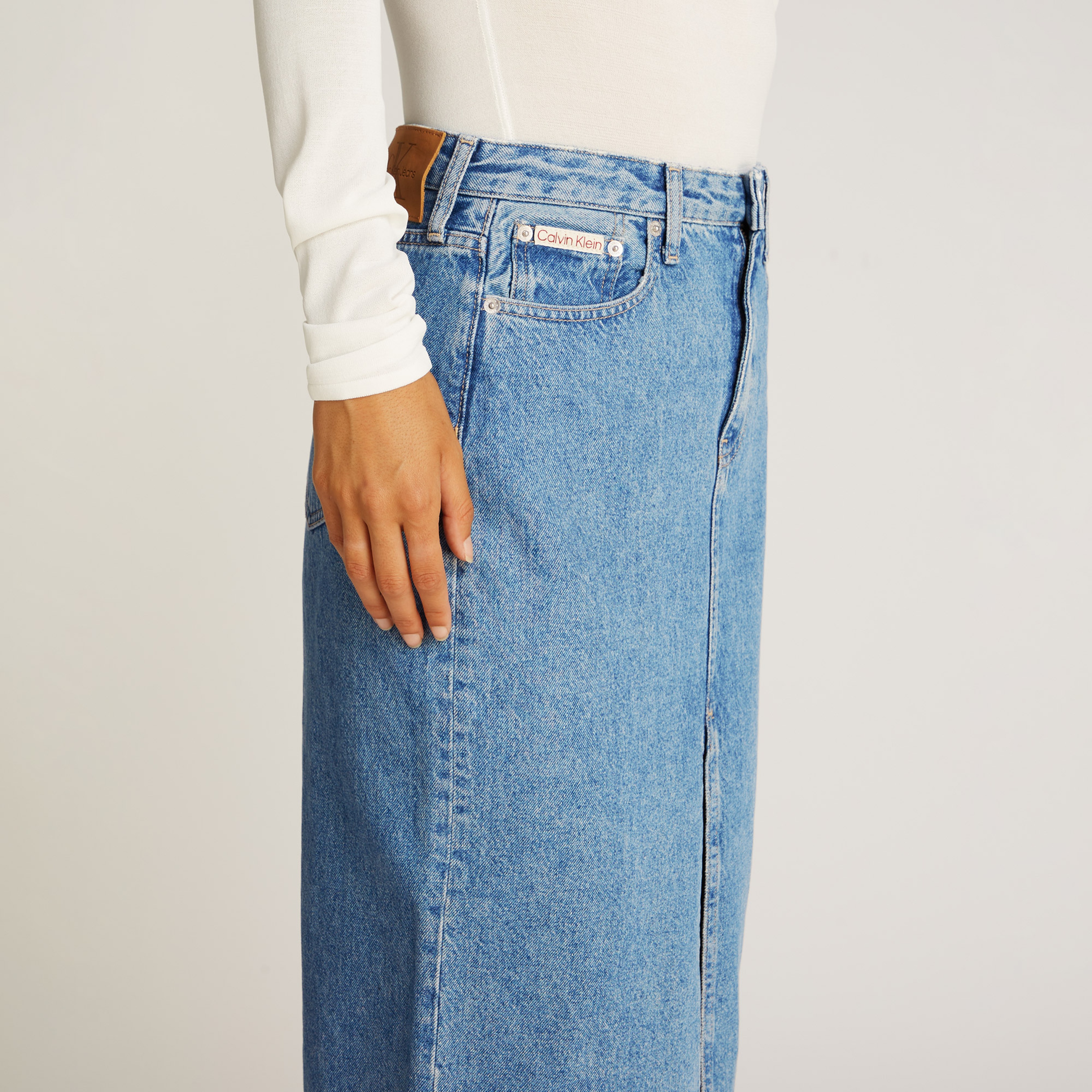 Calvin Klein Maxi Kadın Lacivert Etek