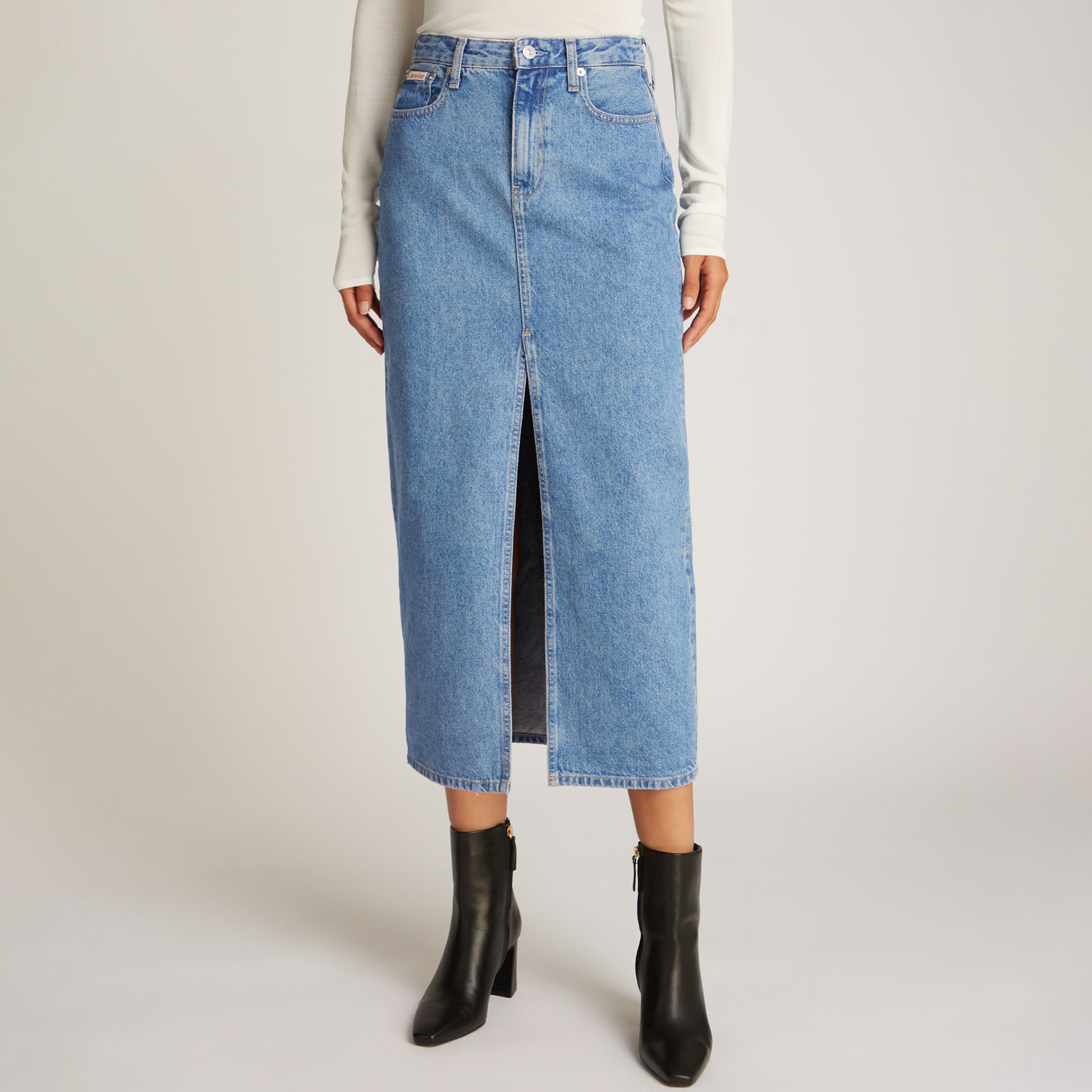 Calvin Klein Maxi Kadın Lacivert Etek