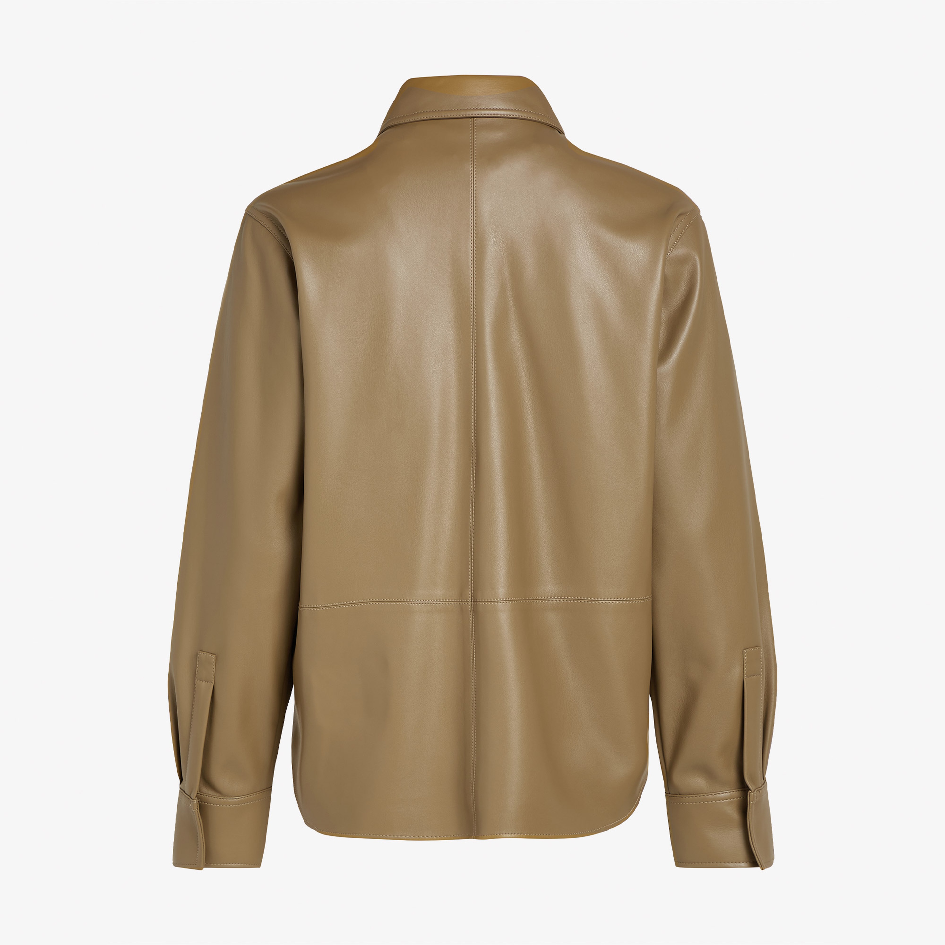 Calvin Klein Faux Leather Regular Kadın Yeşil Gömlek