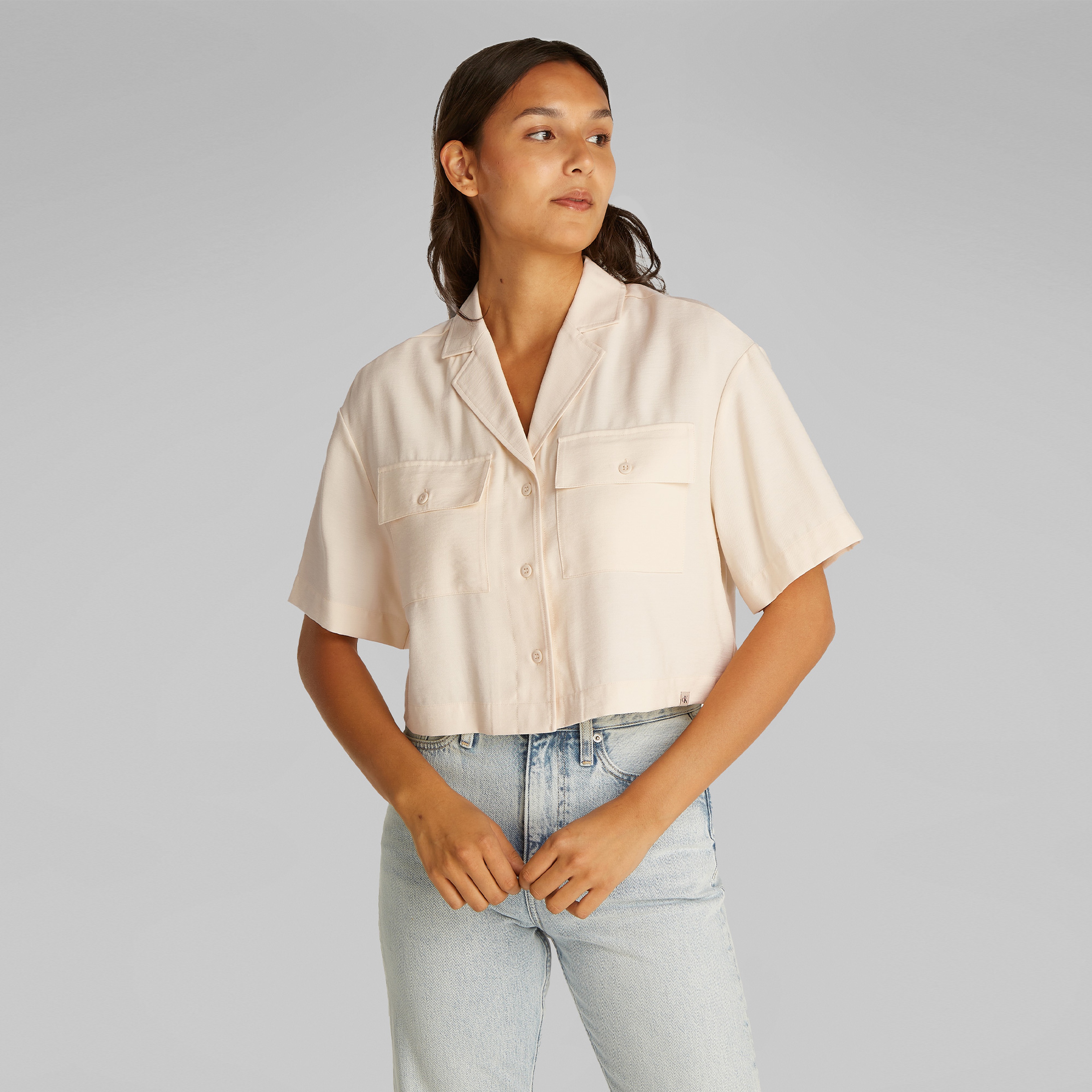 Calvin Klein Kadın Bej Gömlek