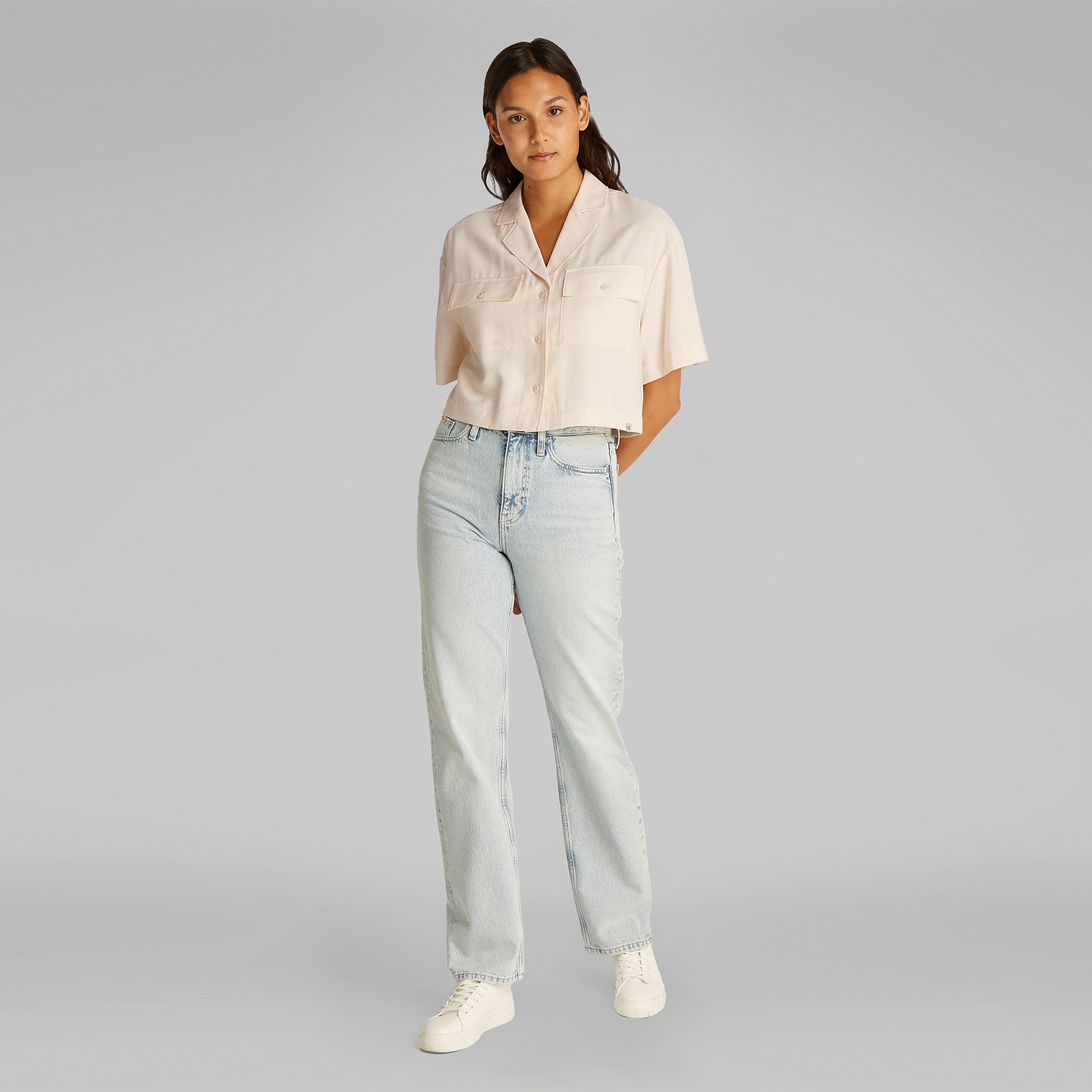 Calvin Klein Kadın Bej Gömlek