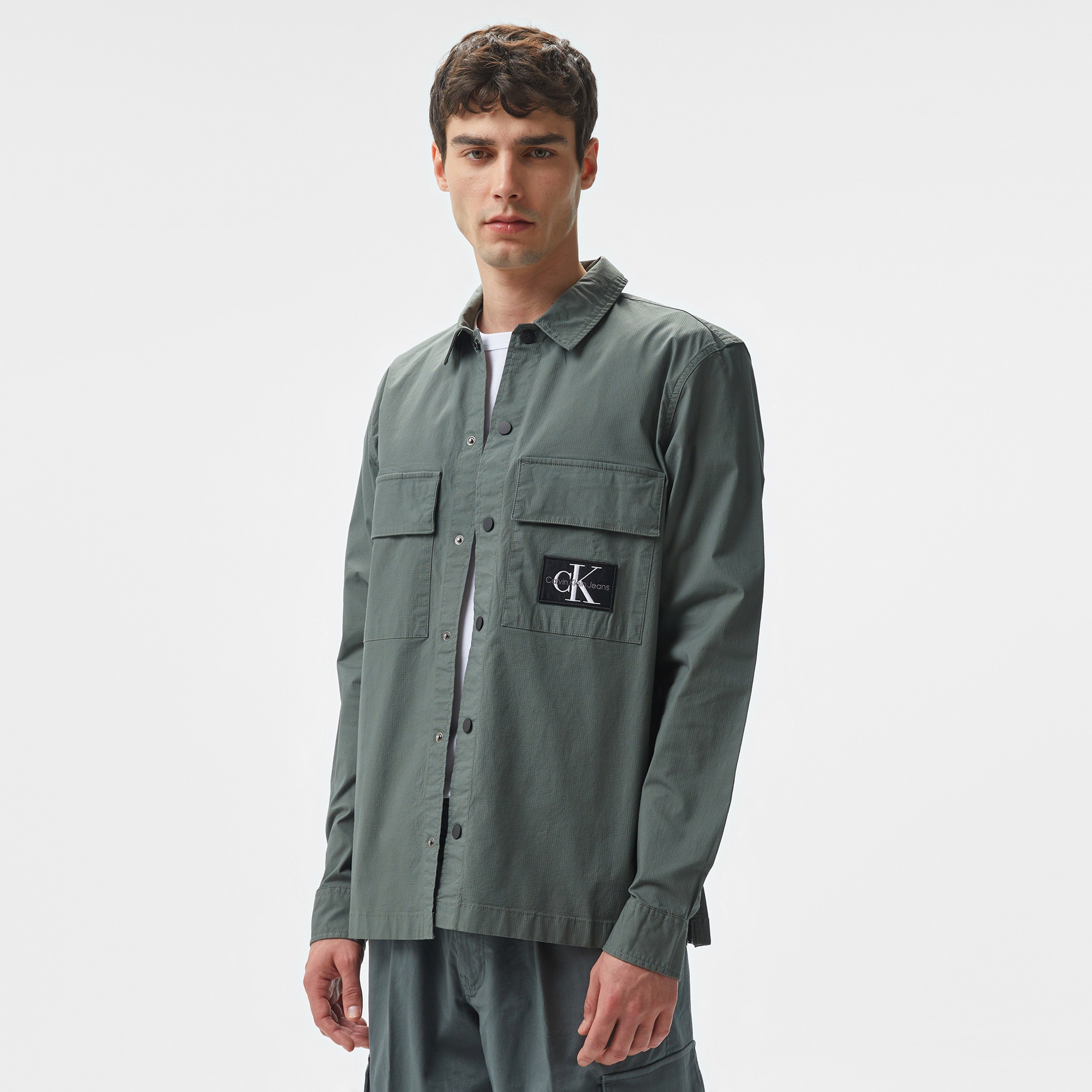 Calvin Klein Jeans Erkek Gri Gömlek