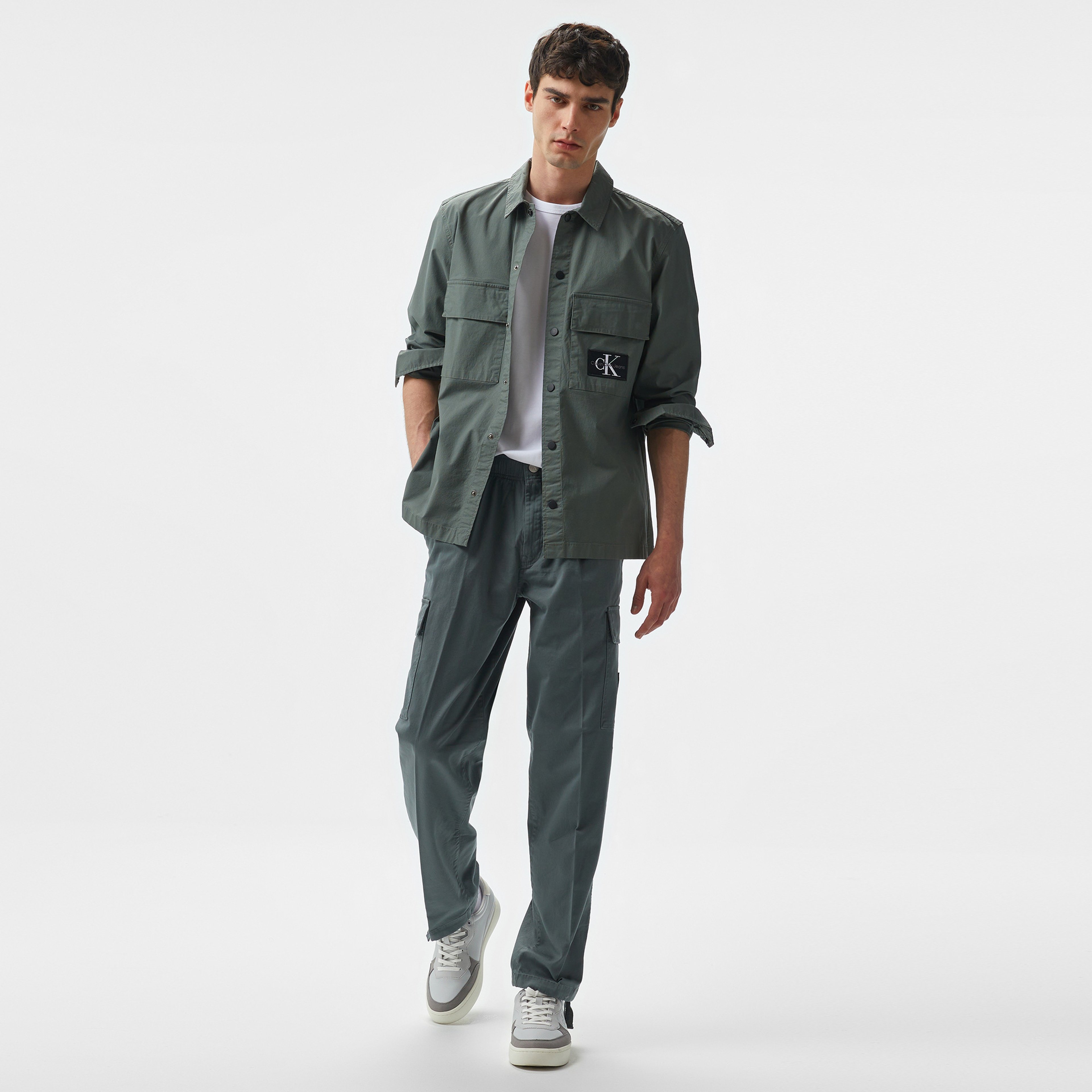 Calvin Klein Jeans Erkek Gri Gömlek