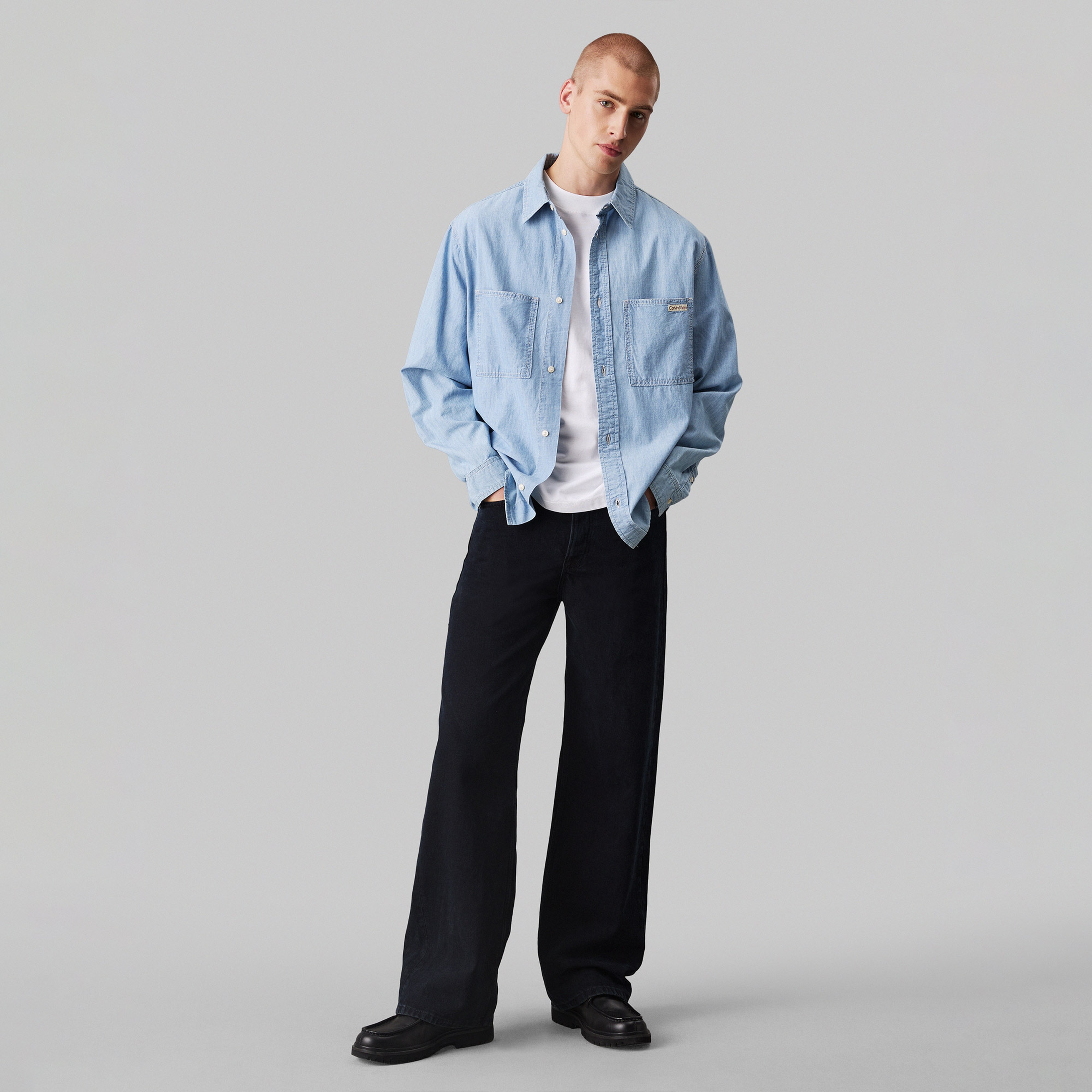 Calvin Klein Easy Chambray Erkek Mavi Gömlek