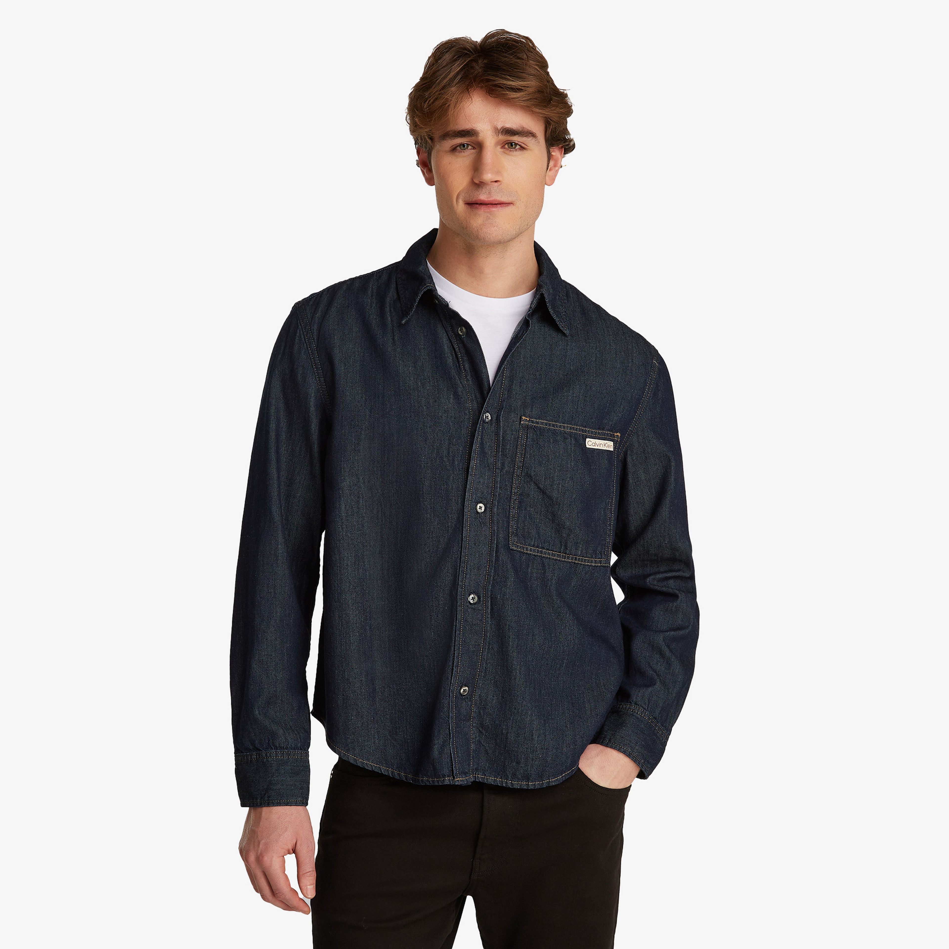 Calvin Klein Erkek Mavi Gömlek