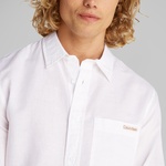 Calvin Klein Linen Cotton Erkek Beyaz Gömlek