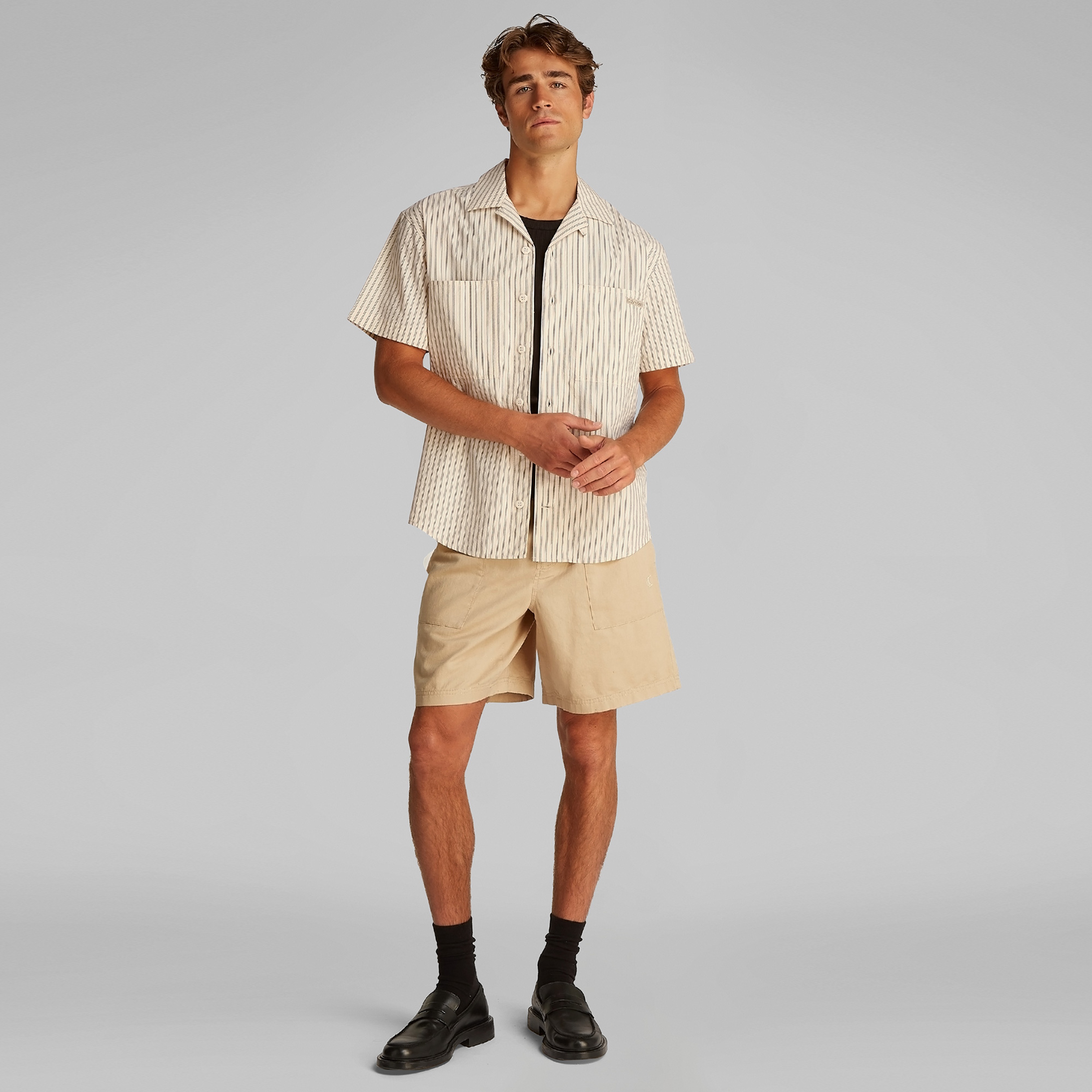 Calvin Klein Cotton Poplin Erkek Bej Gömlek