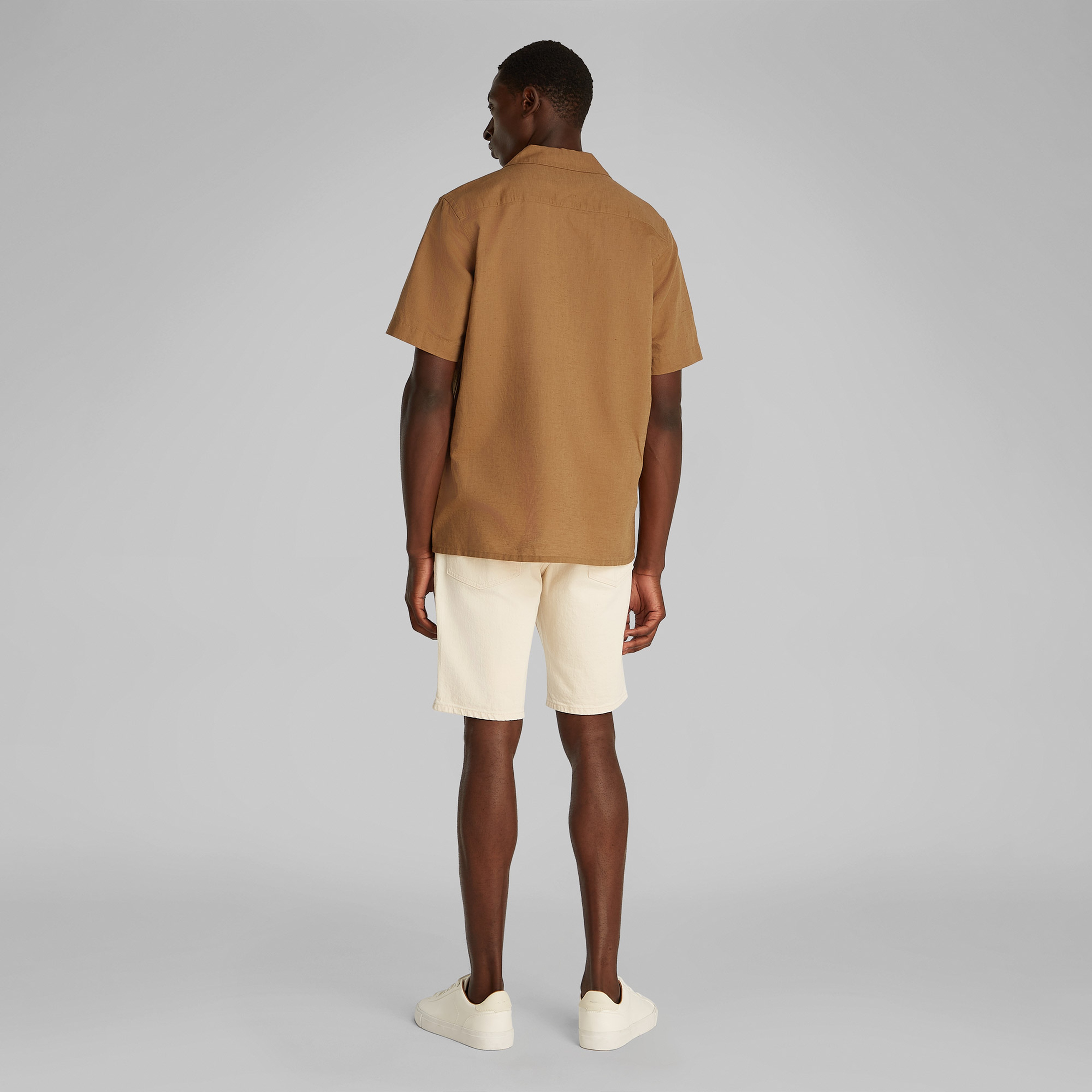 Calvin Klein Cotton Cuban Erkek Kahverengi Gömlek