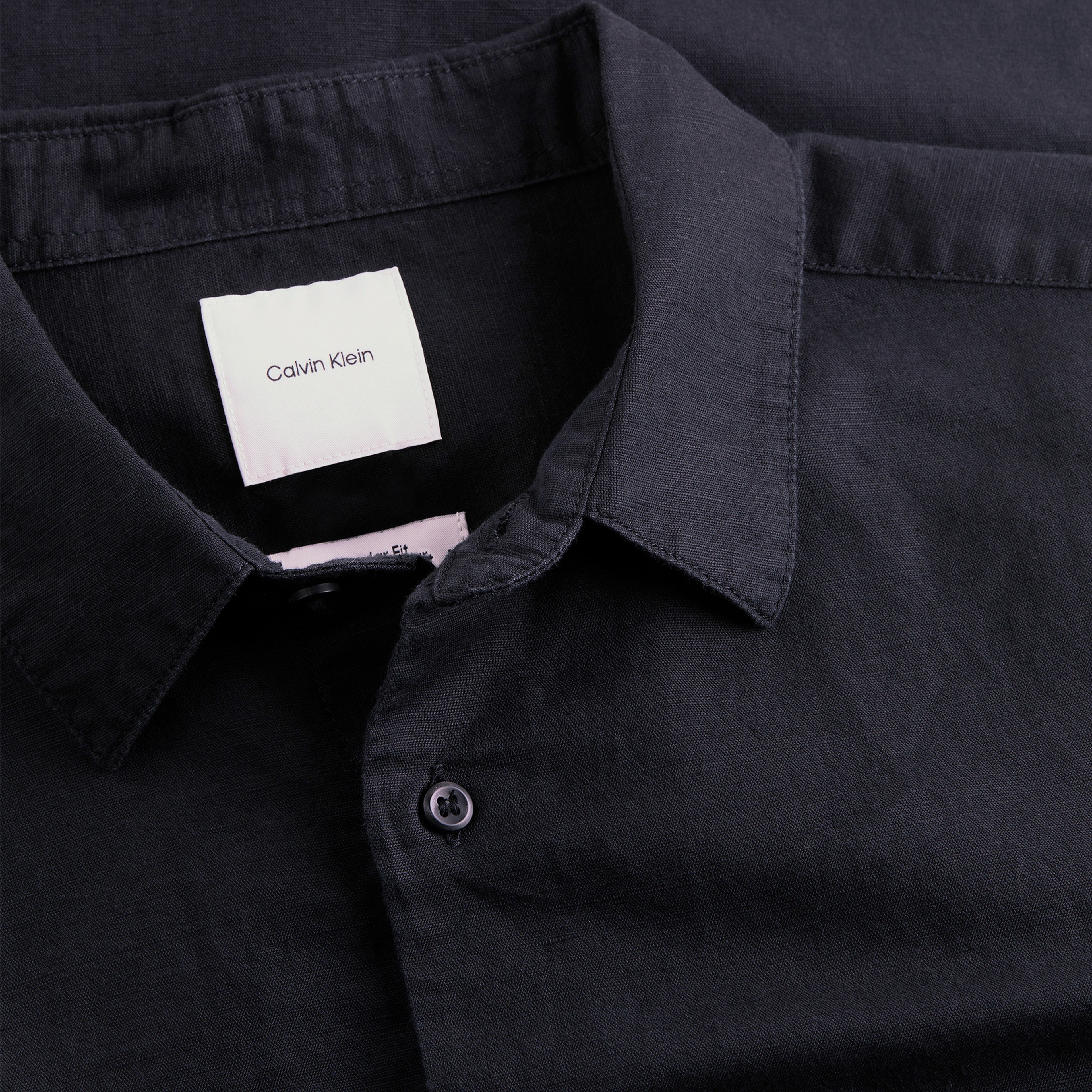 Calvin Klein Cotton Regular Erkek Siyah Gömlek