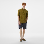 Calvin Klein Linen Cotton Regular Erkek Yeşil Gömlek