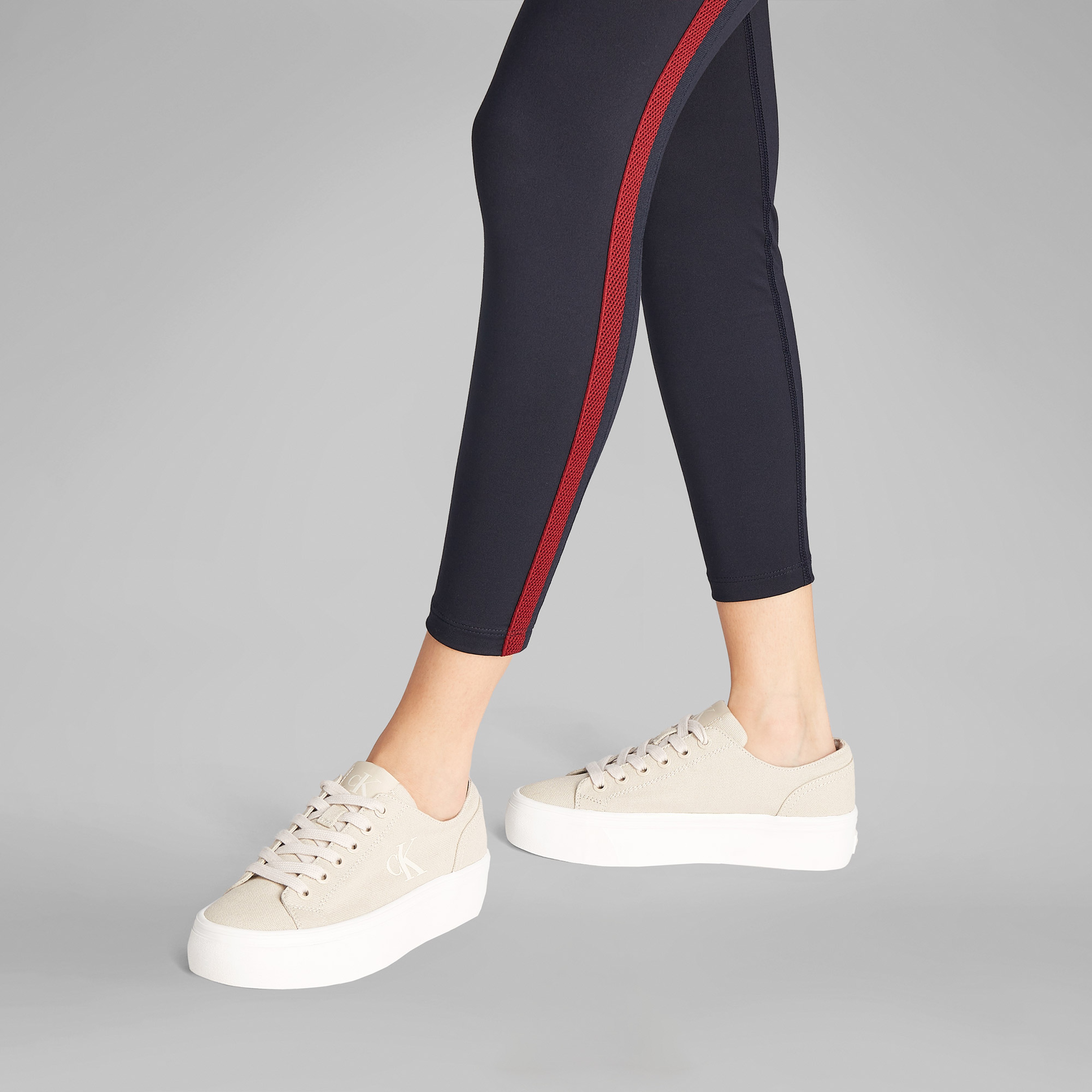 Calvin Klein Vulc Flatform Low Cv Mg Kadın Bej Sneaker