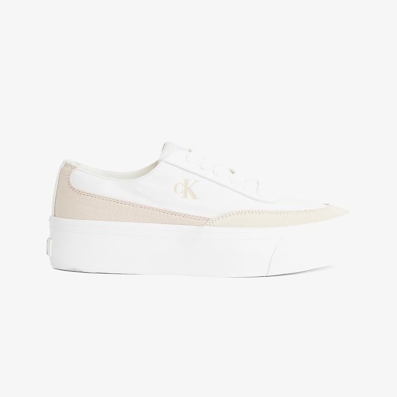 Calvin Klein Vulcanic Flatform Low Mix Kadın Beyaz Sneaker