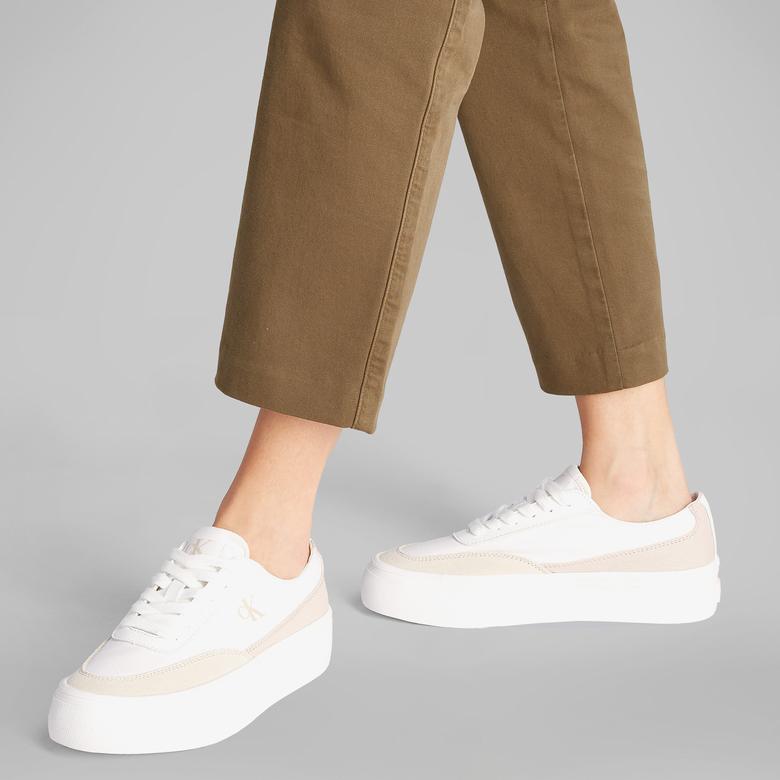 Calvin Klein Vulcanic Flatform Low Mix Kadın Beyaz Sneaker