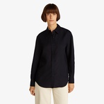 Calvin Klein Linen Blend Regular Kadın Siyah Gömlek