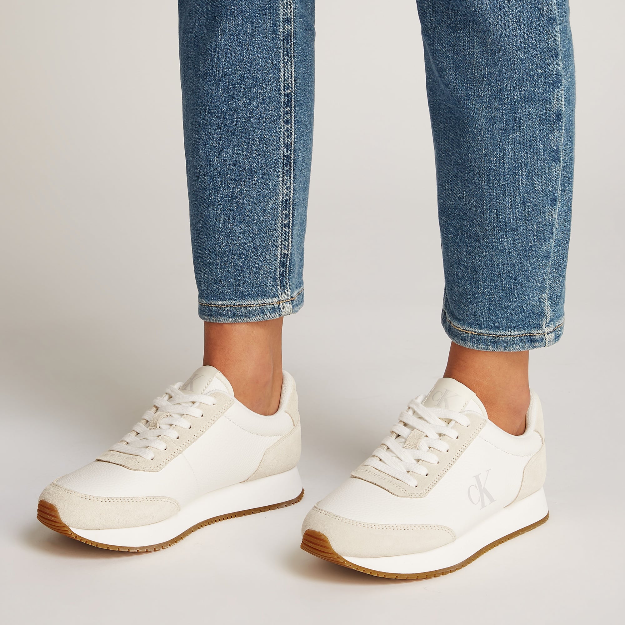 Calvin Klein Runner Laceup Low Kadın Beyaz Sneaker