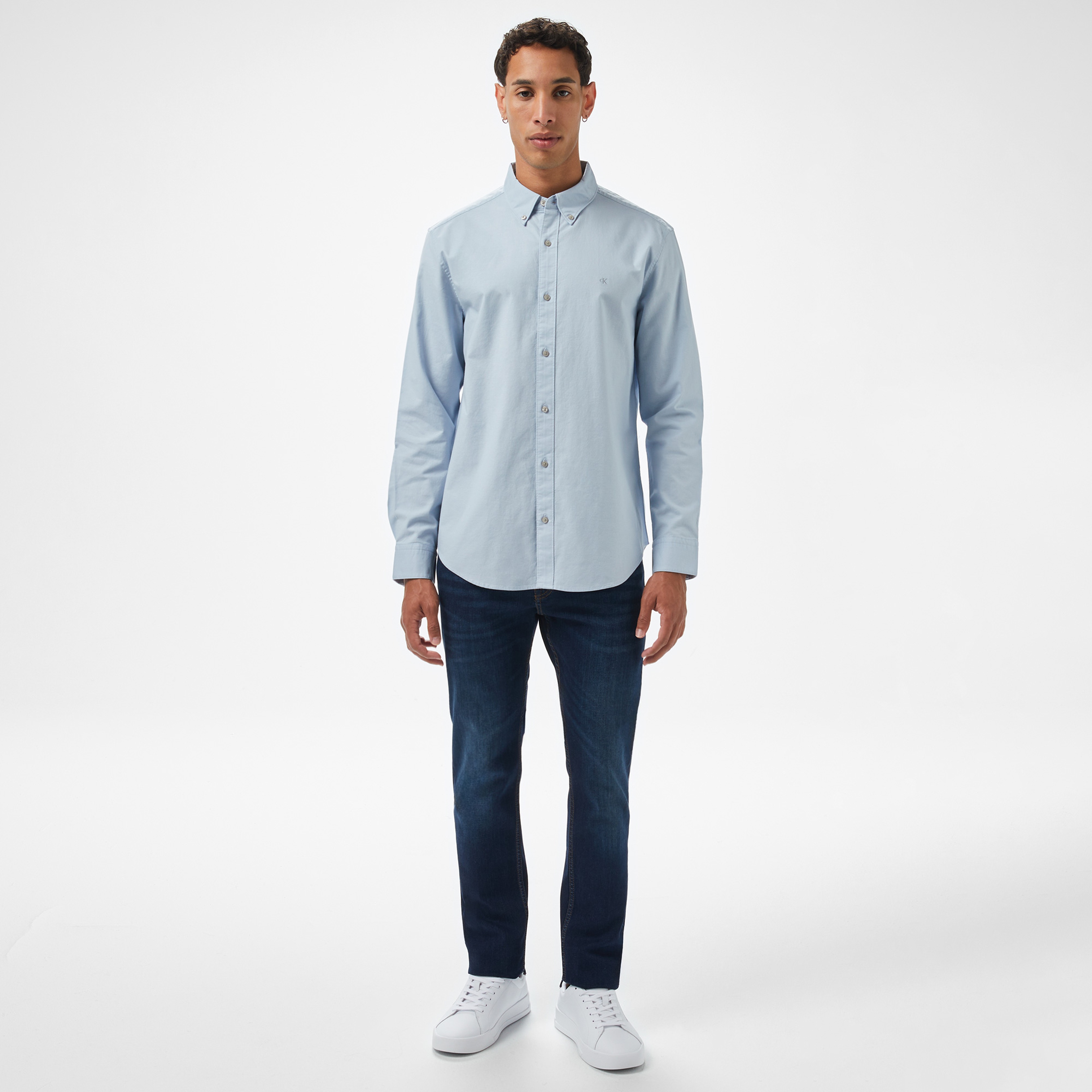 Calvin Klein Oxford Classic Erkek Gri Gömlek