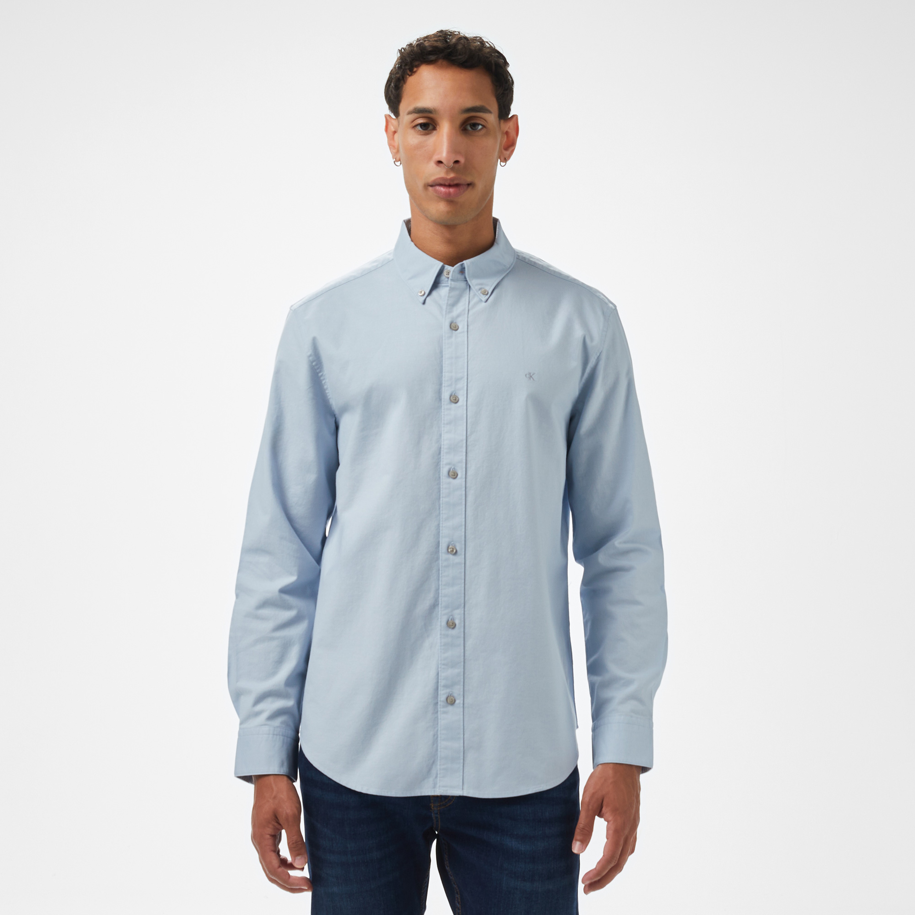 Calvin Klein Oxford Classic Erkek Gri Gömlek