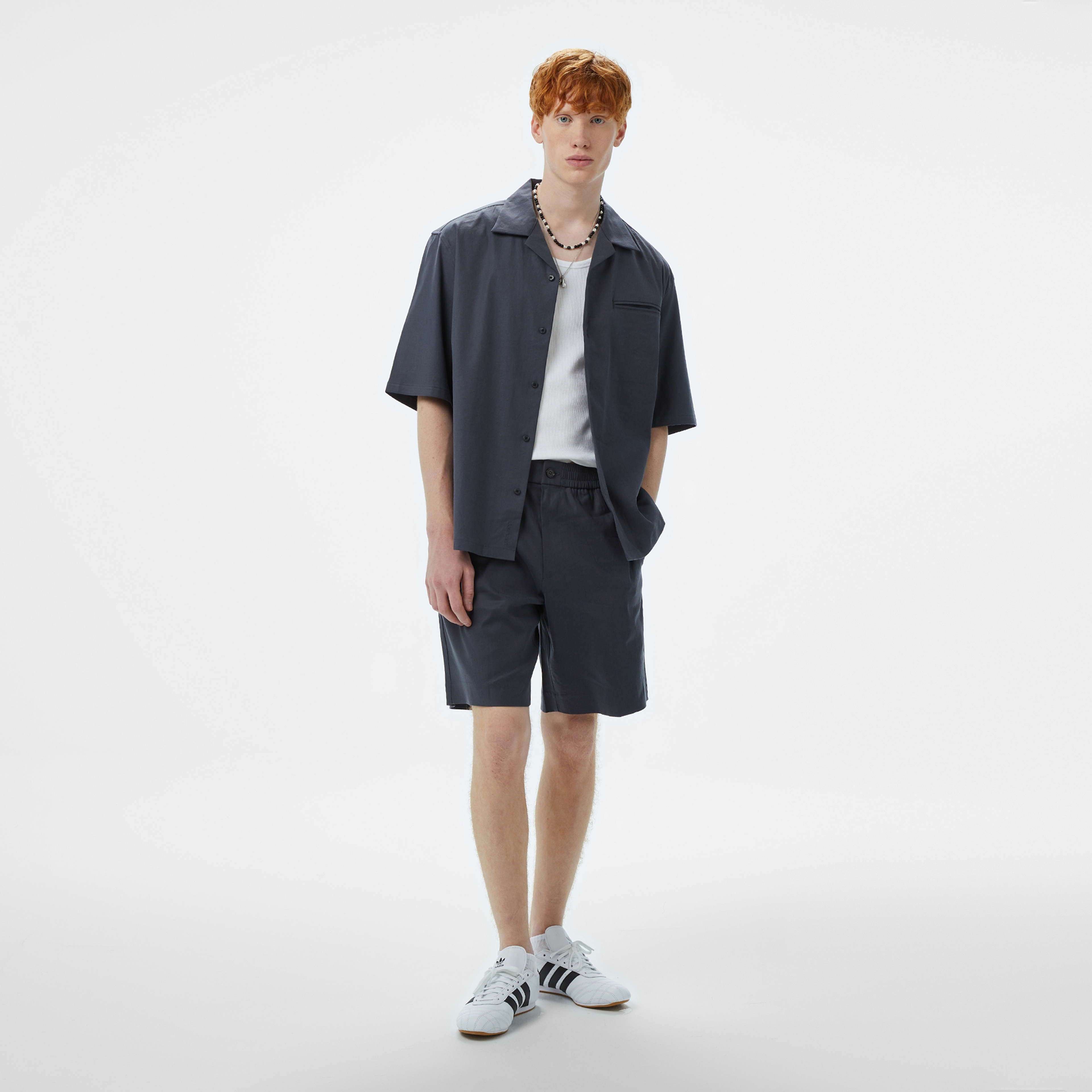 Calvin Klein Linen Tencel Erkek Siyah Gömlek