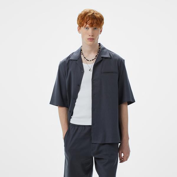 Calvin Klein Linen Tencel Erkek Siyah Gömlek