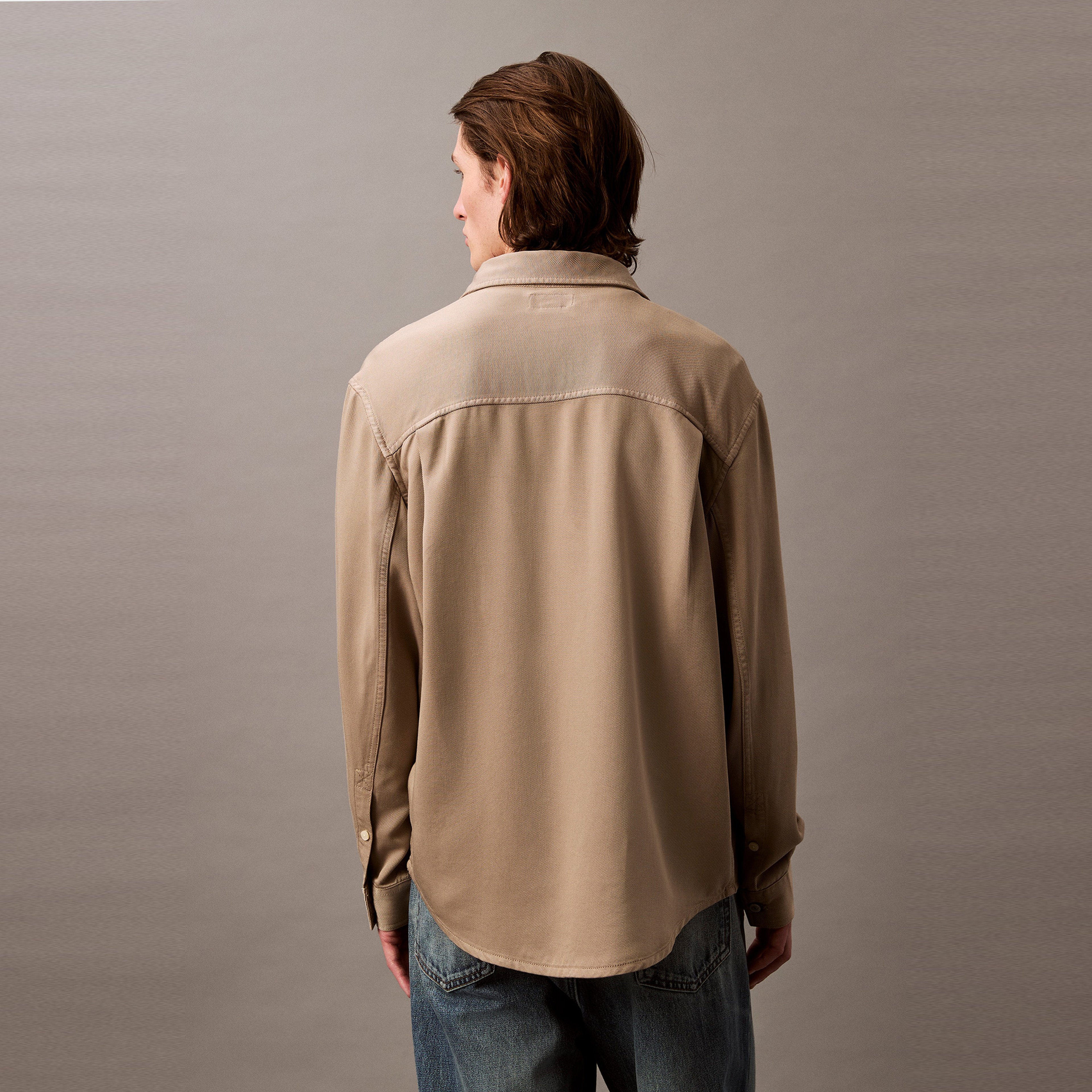 Calvin Klein Soft Overdye Erkek Bej Gömlek