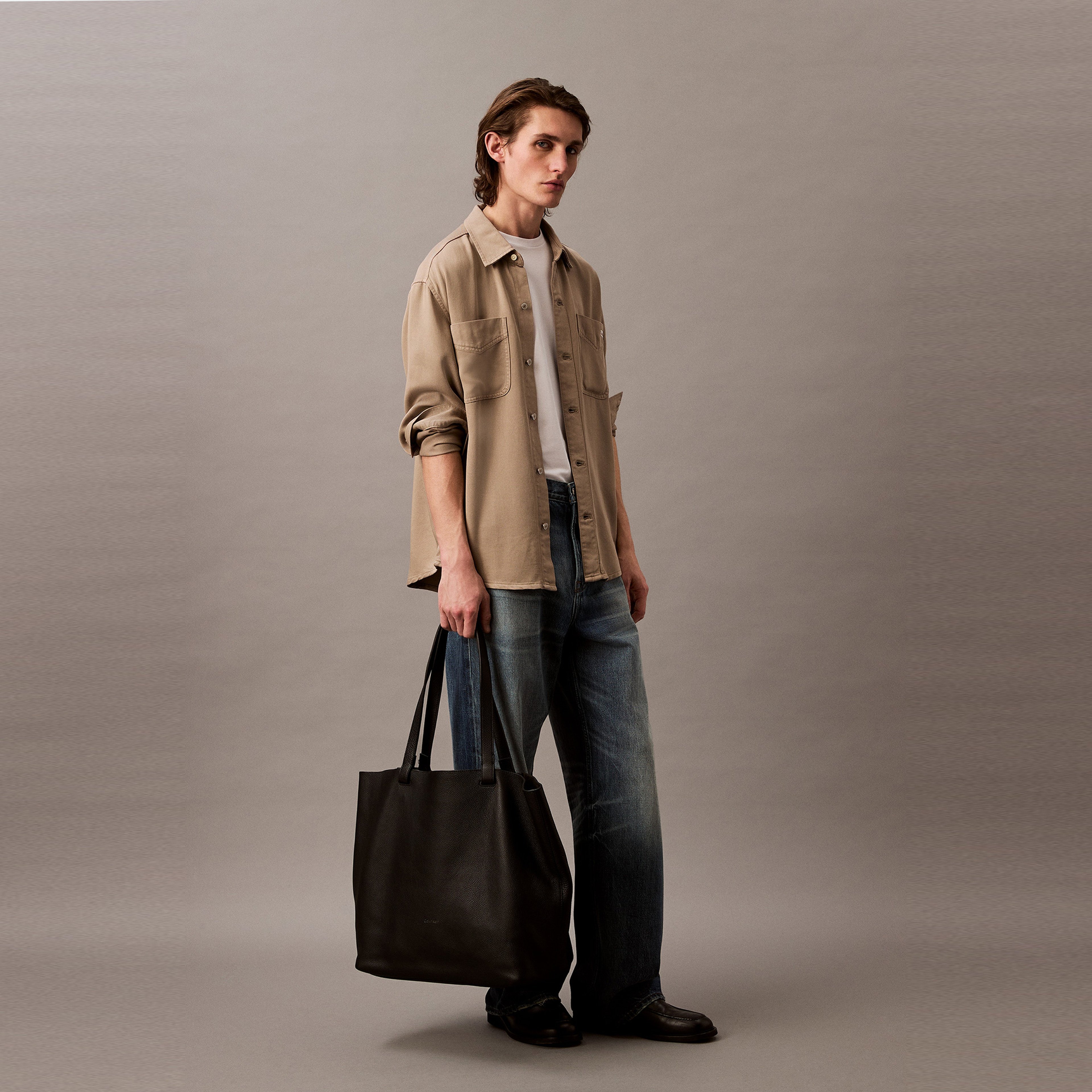 Calvin Klein Soft Overdye Erkek Bej Gömlek