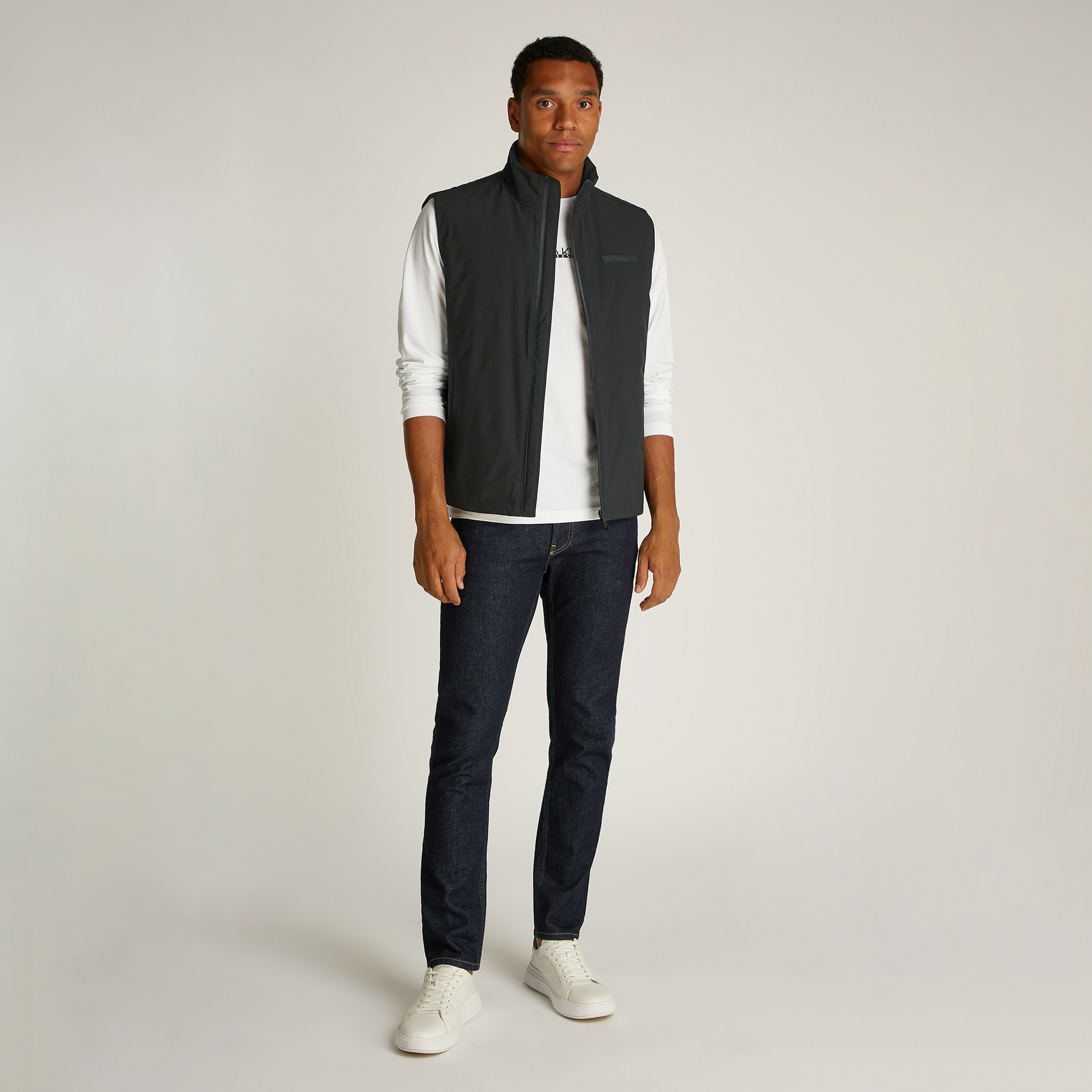 Calvin Klein Technical Non Quilt Vest Erkek Siyah Yelek