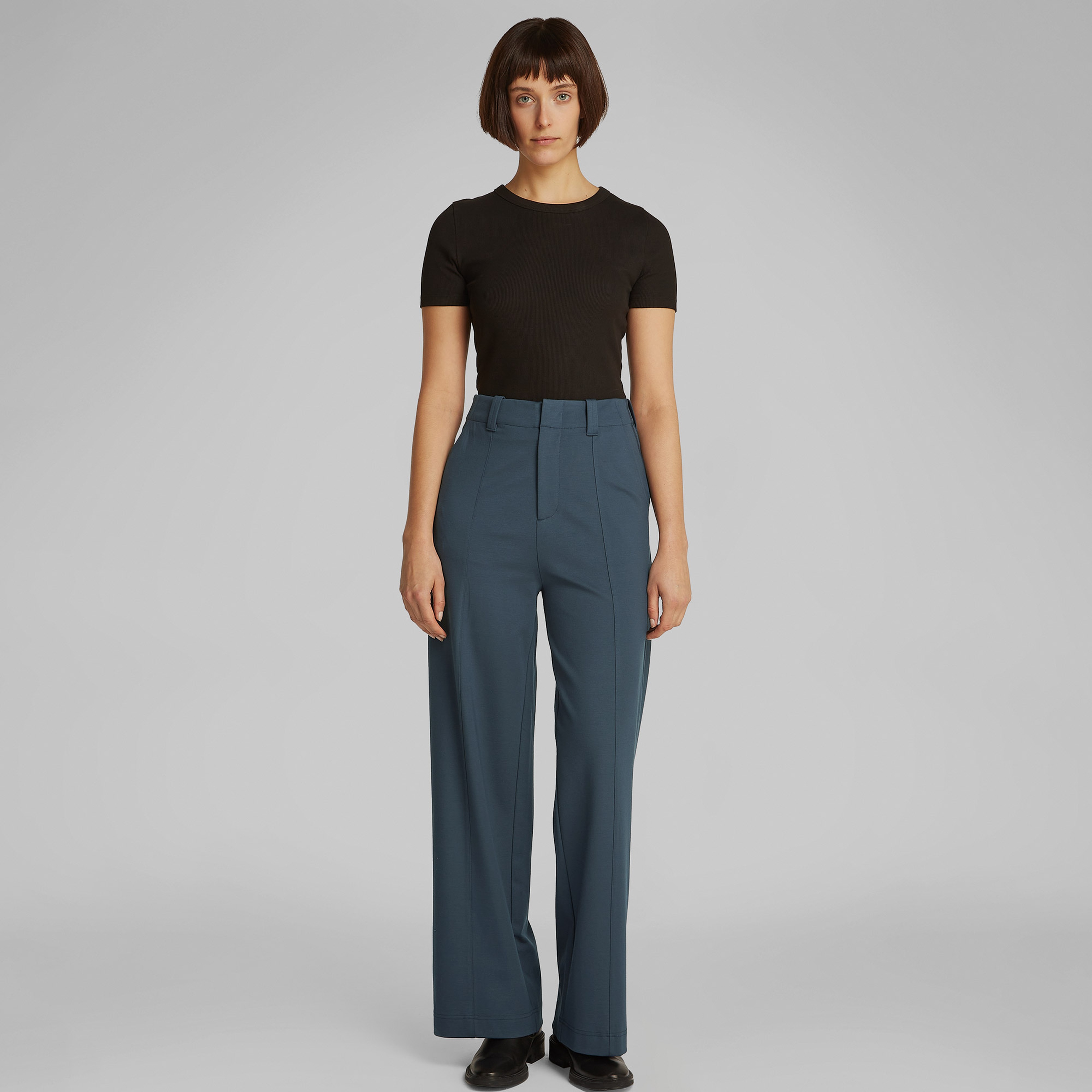 Calvin Klein Milano Straight Kadın Mavi Pantolon