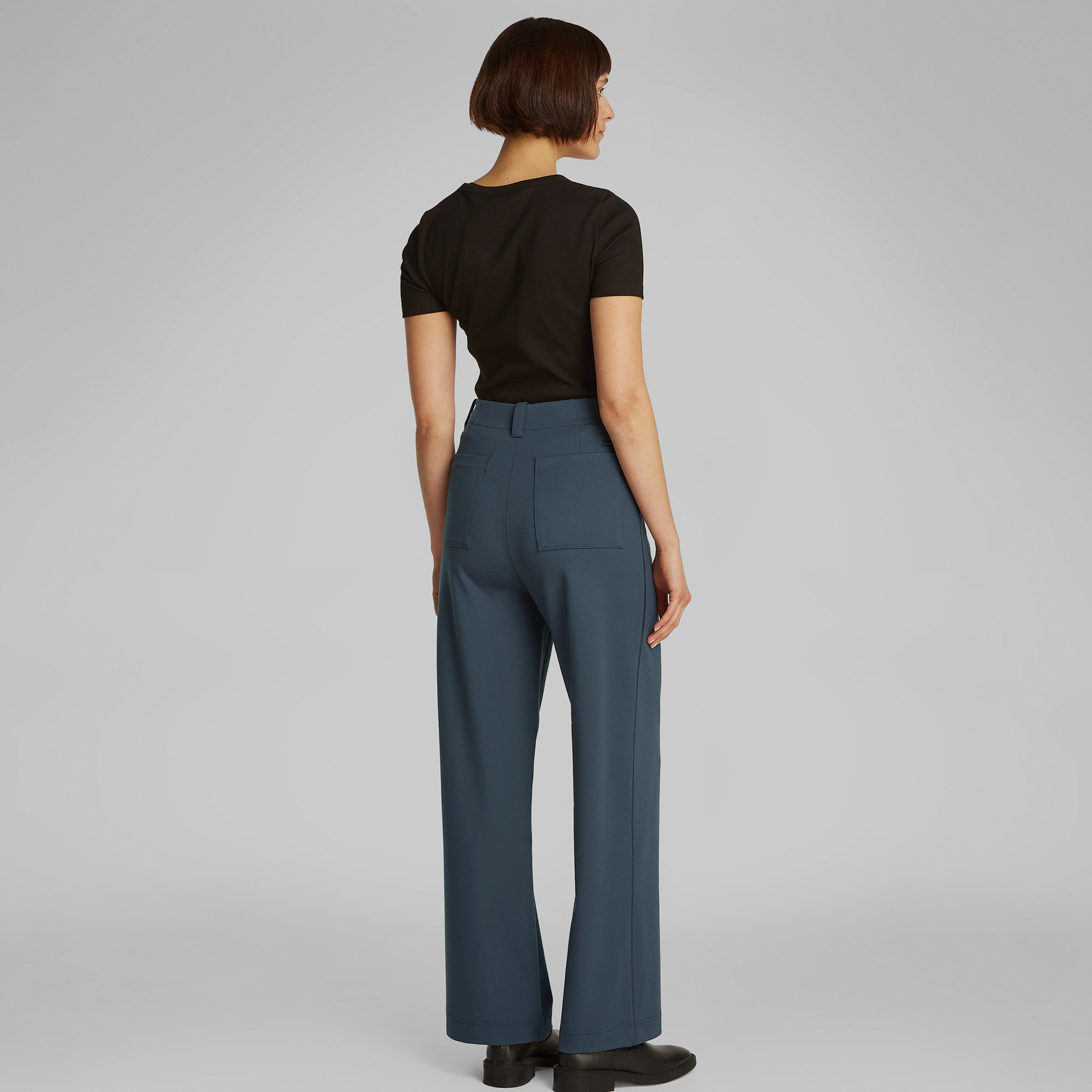 Calvin Klein Milano Straight Kadın Mavi Pantolon
