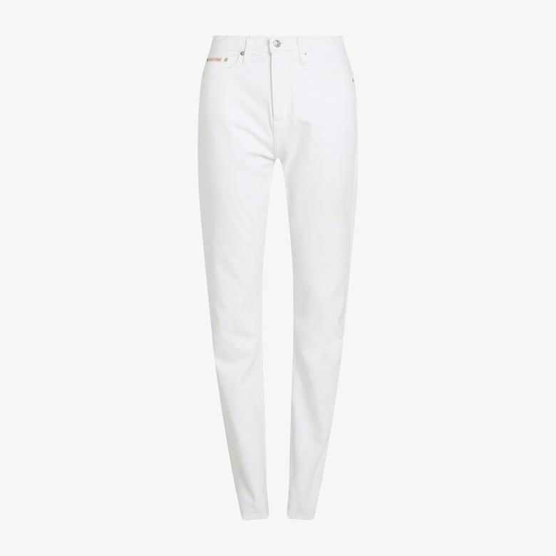Calvin Klein Authentic Slim Straight Kadın Beyaz Jean