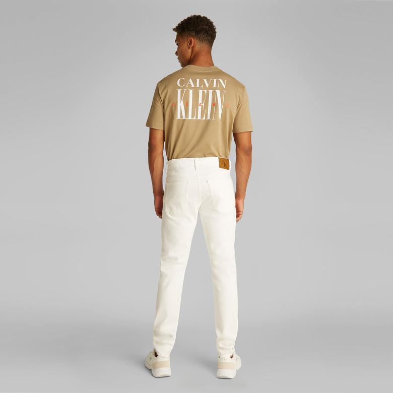 Calvin Klein Slim Taper Erkek Beyaz Jean