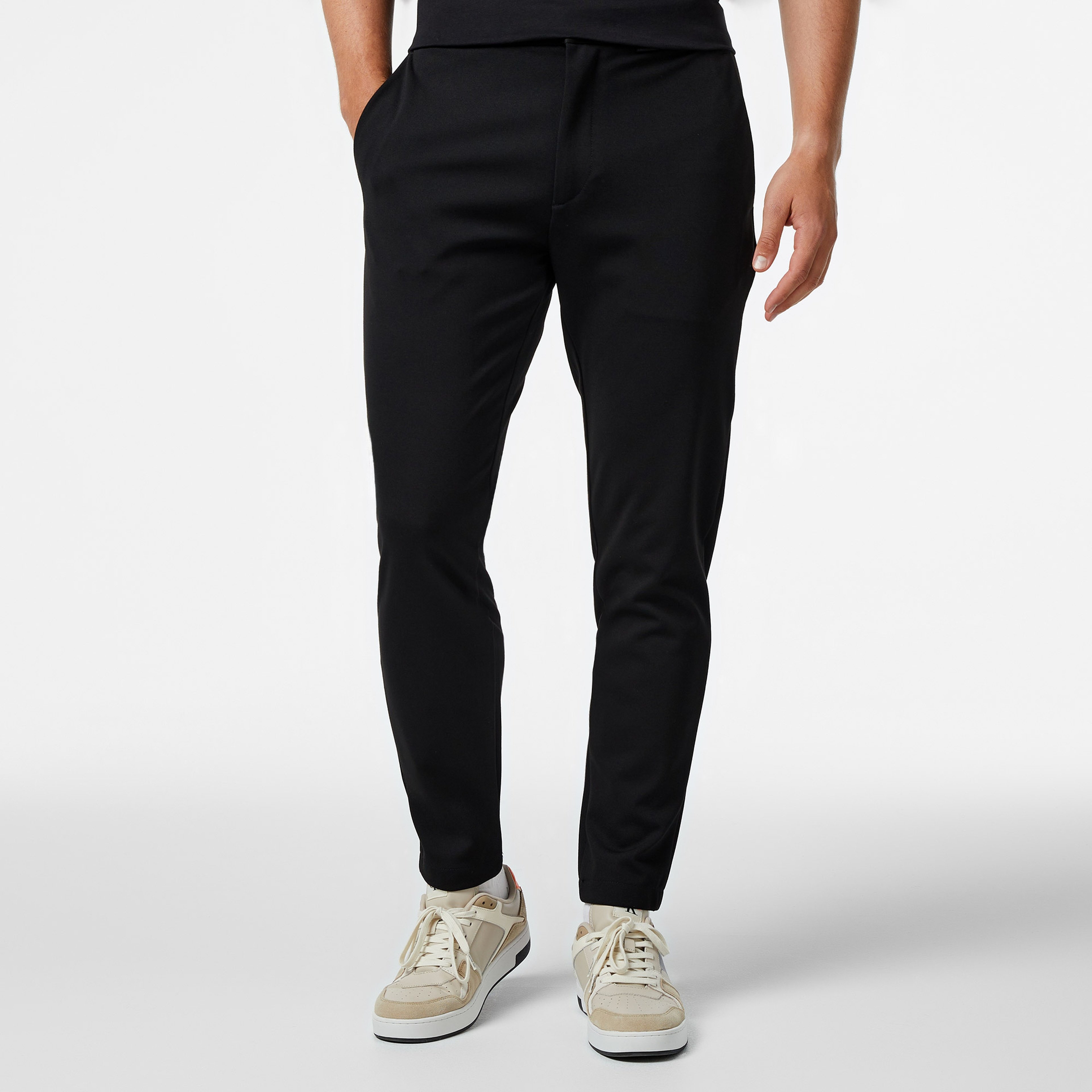 Calvin Klein Comfort Knit Tapered Erkek Siyah Pantolon